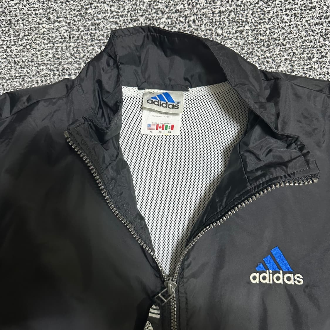 (XL) 아디다스 90s 올드스쿨 블랙/블루 바람막이 자켓 상품이미지2