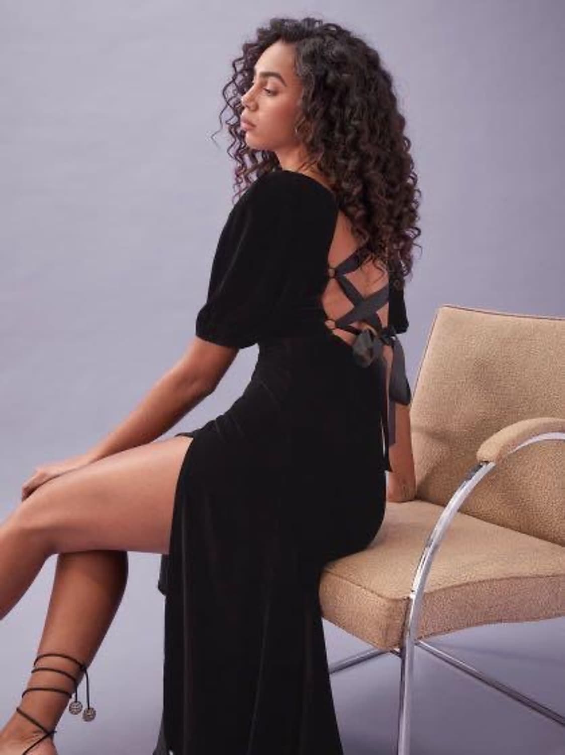 Reformation 리포메이션 조셀린 벨벳 사이드슬릿 드레스 2 상품이미지2