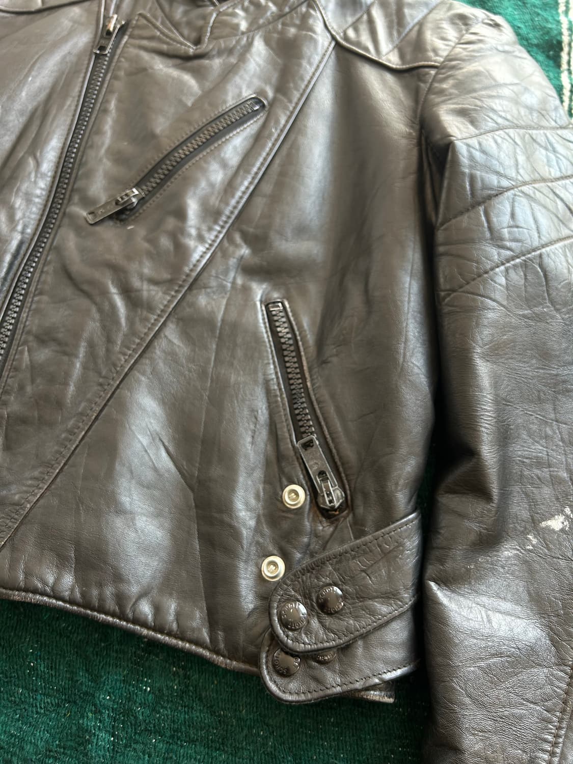 80’s Schott 555 caferacer leather jacket 상품이미지2