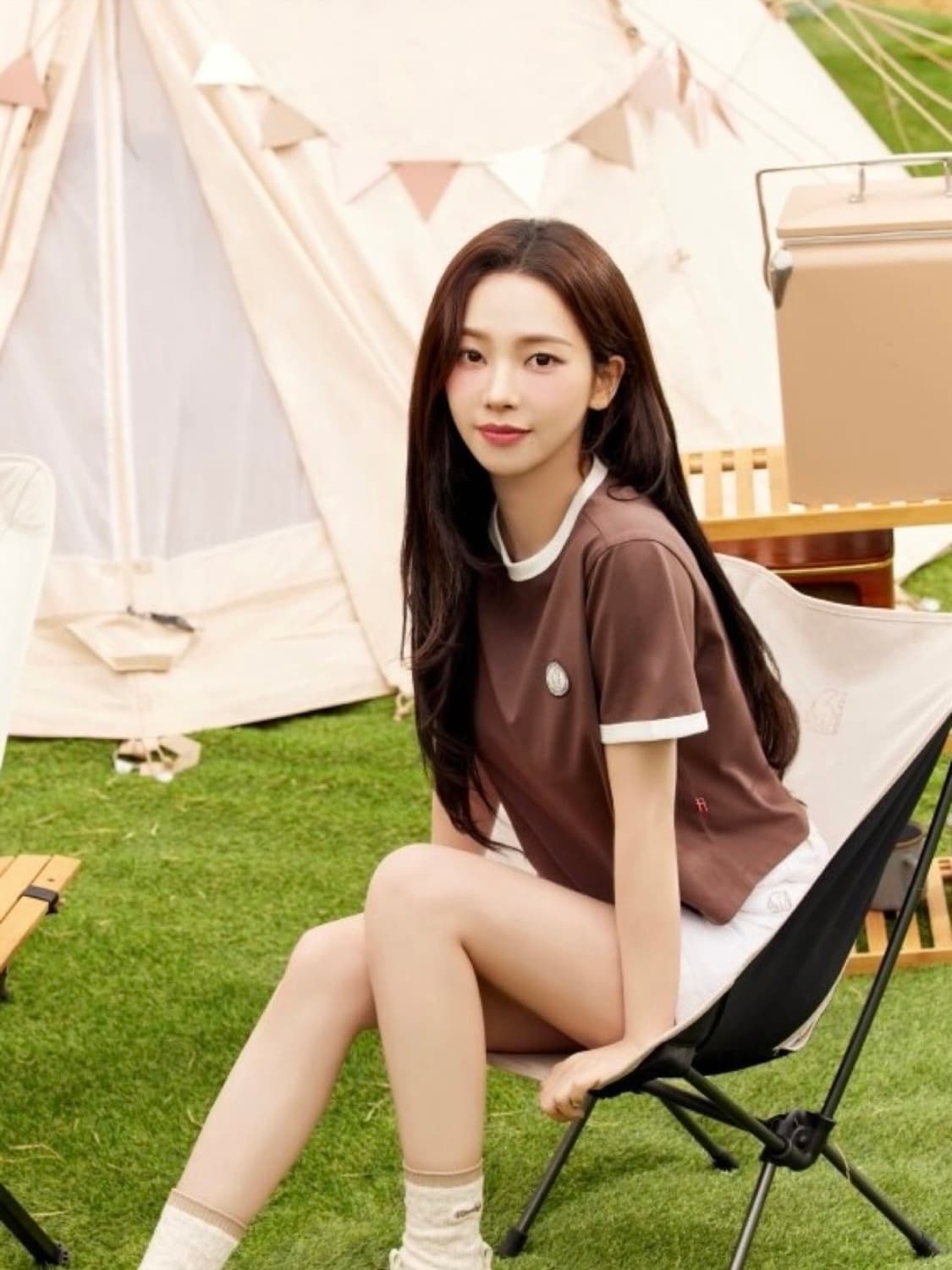 카리나착용 새상품) 노르디스크 크롭 링거 반팔 티셔츠 브라운 s 상품이미지1