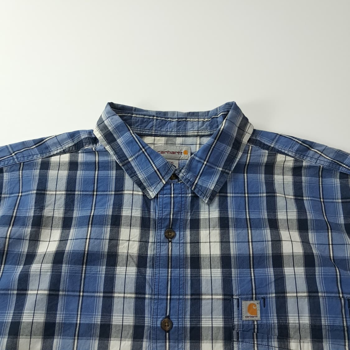 CK736 2XL 칼하트 블루 마드라스체크 반팔 셔츠 남방 상품이미지2