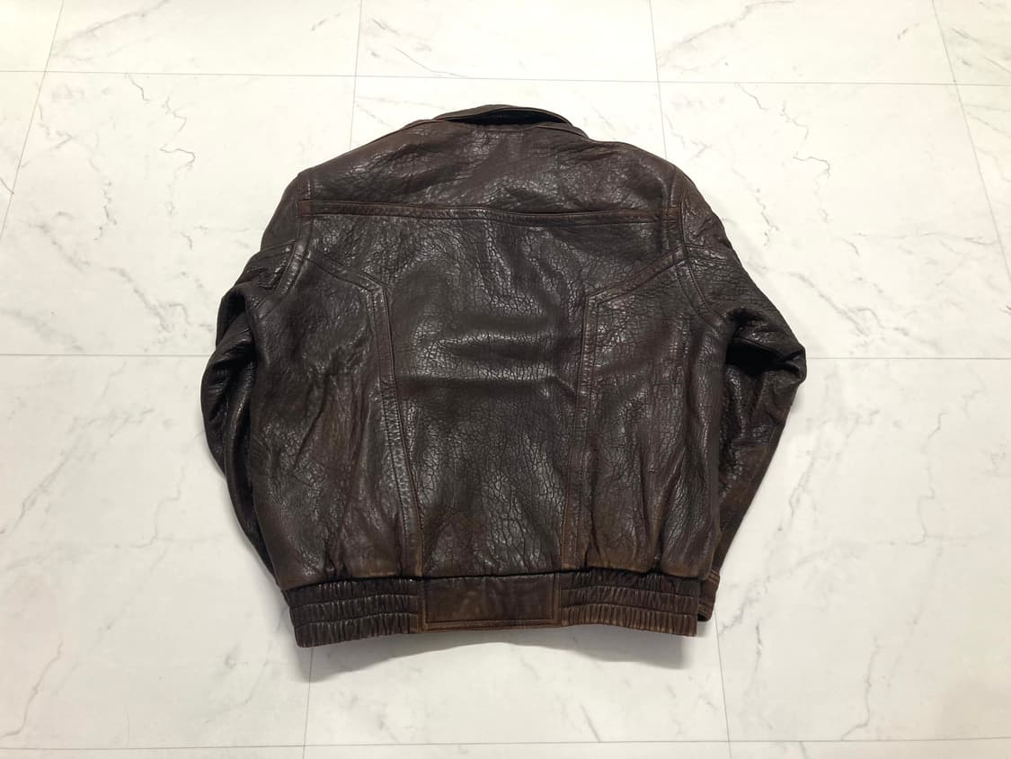 90s 양가죽 A-2 램스킨 레더 봄버 자켓 100-105 상품이미지2