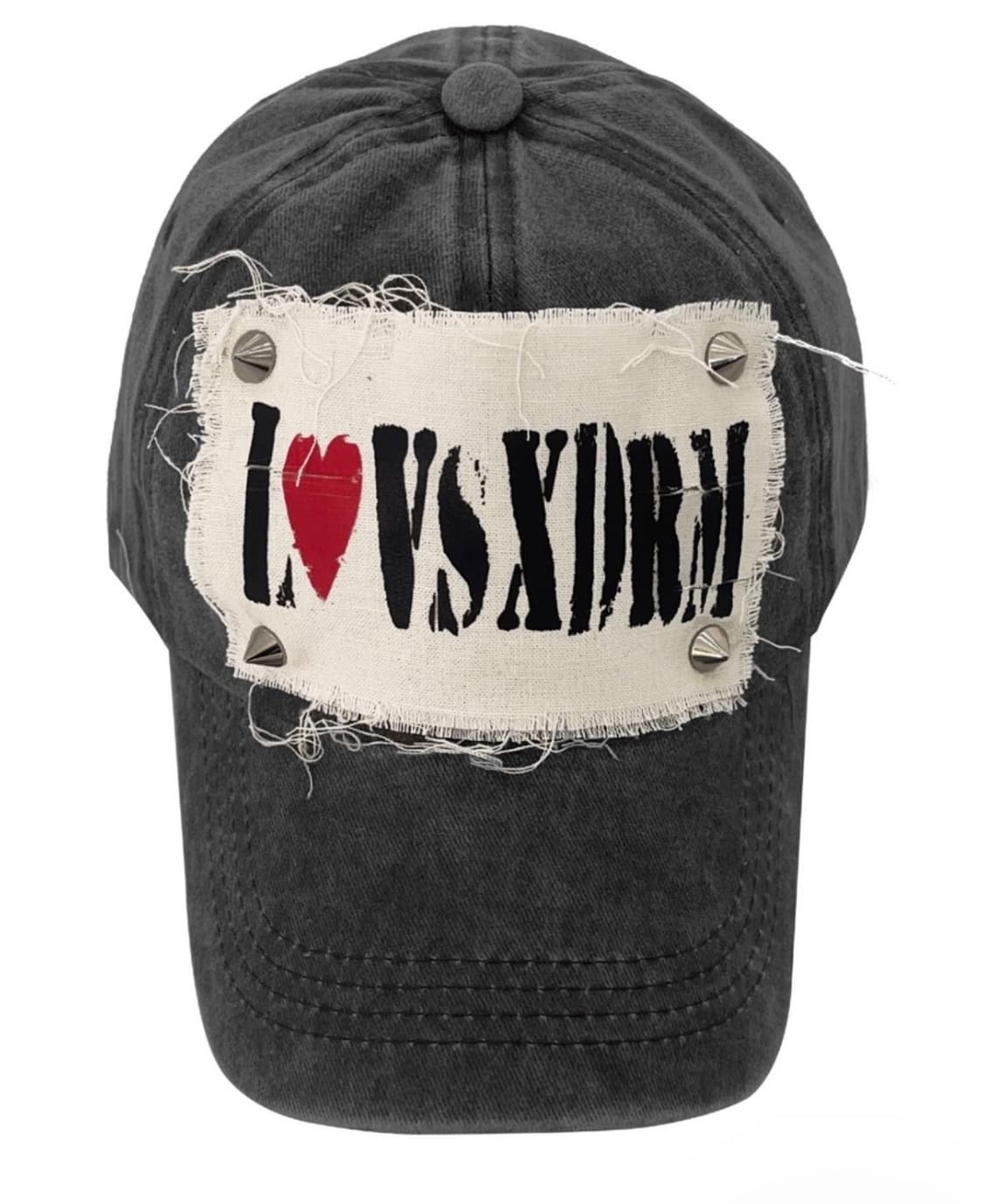 LOVE STUD BALL CAP (WASHED BLACK) 상품이미지1