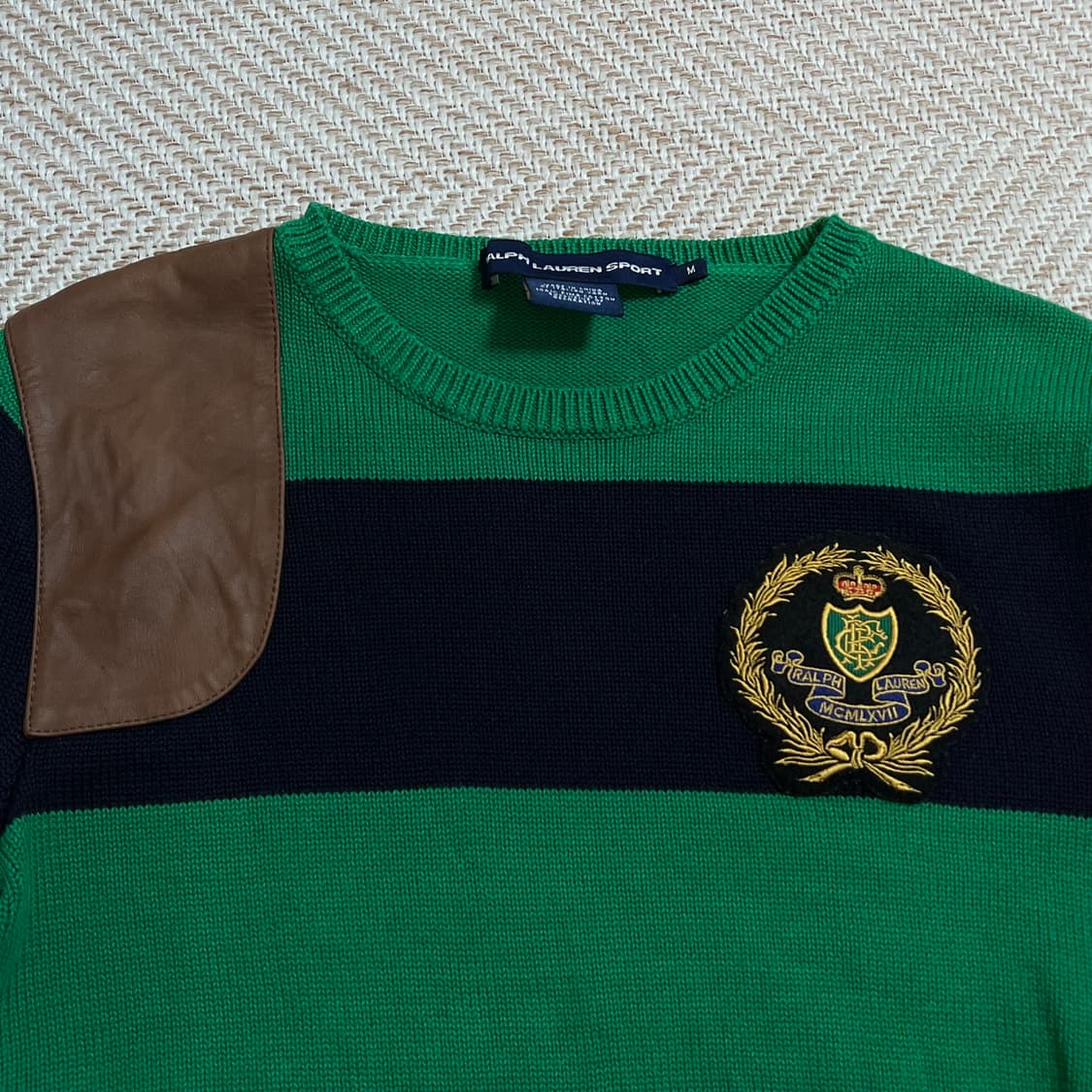[정품] 폴로 그린 네이비 패치로고 단가라 니트 [ M ] 상품이미지3