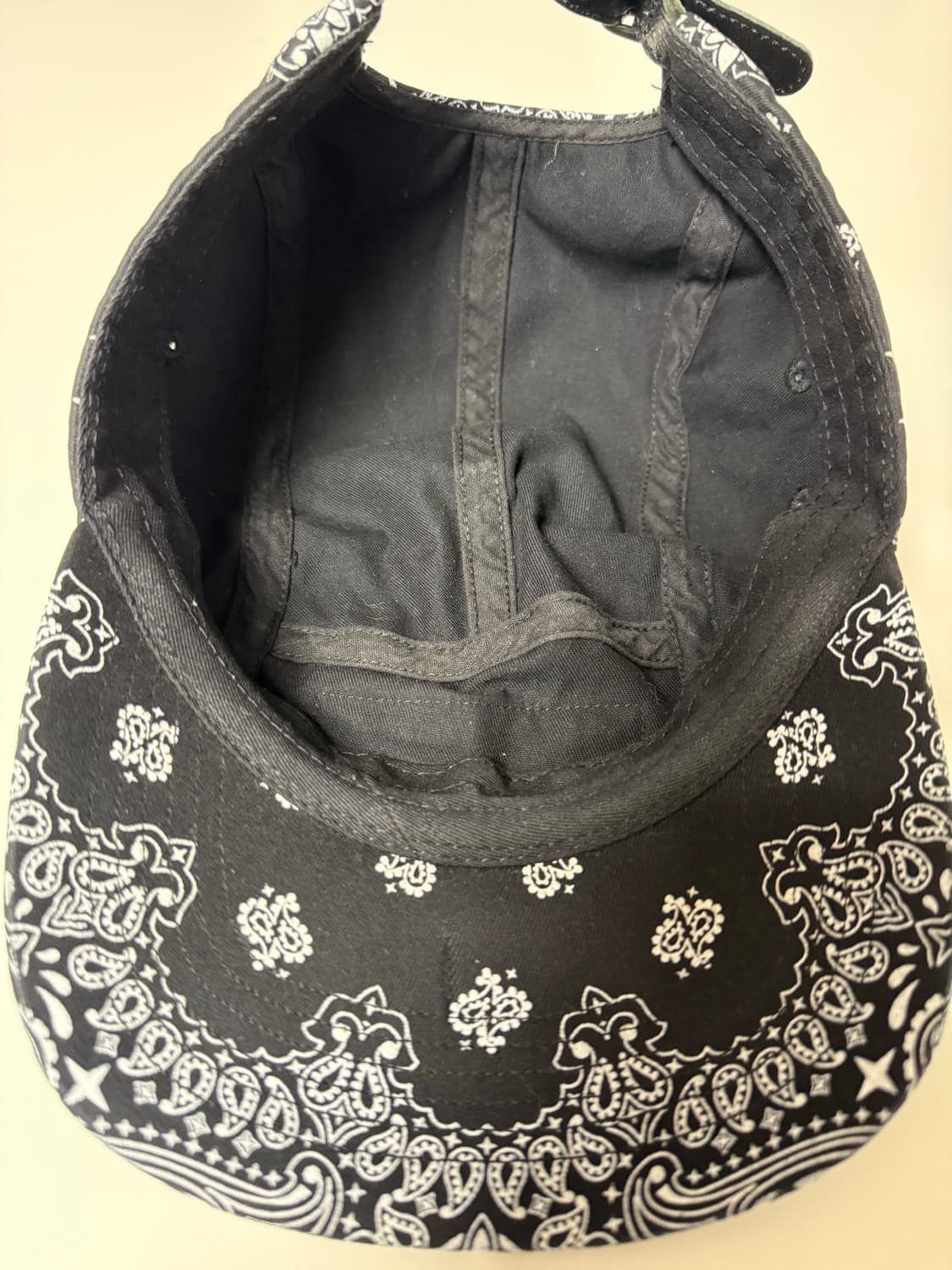 21ss 슈프림 반다나 캠프캡 블랙 상품이미지3