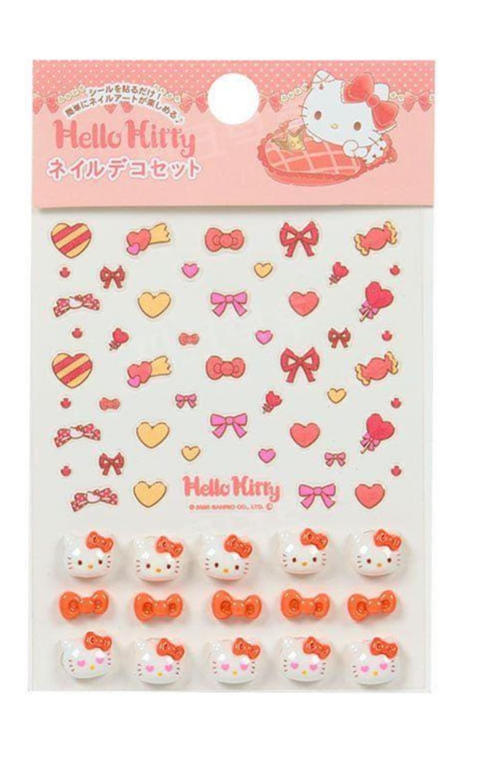 헬로키티 네일 데코 스티커 세트(스티커+입체파츠) 상품이미지1