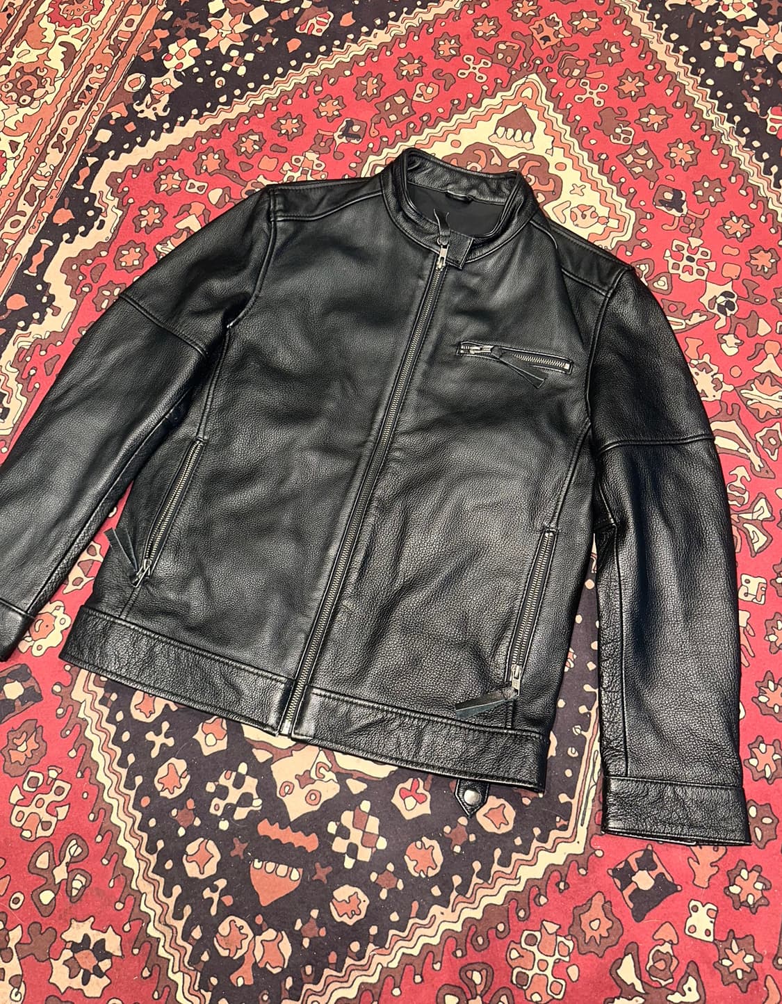 ( M-L ) 바이커자켓 바이커가죽 라이더자켓 봄버자켓 양가죽자켓 상품이미지2