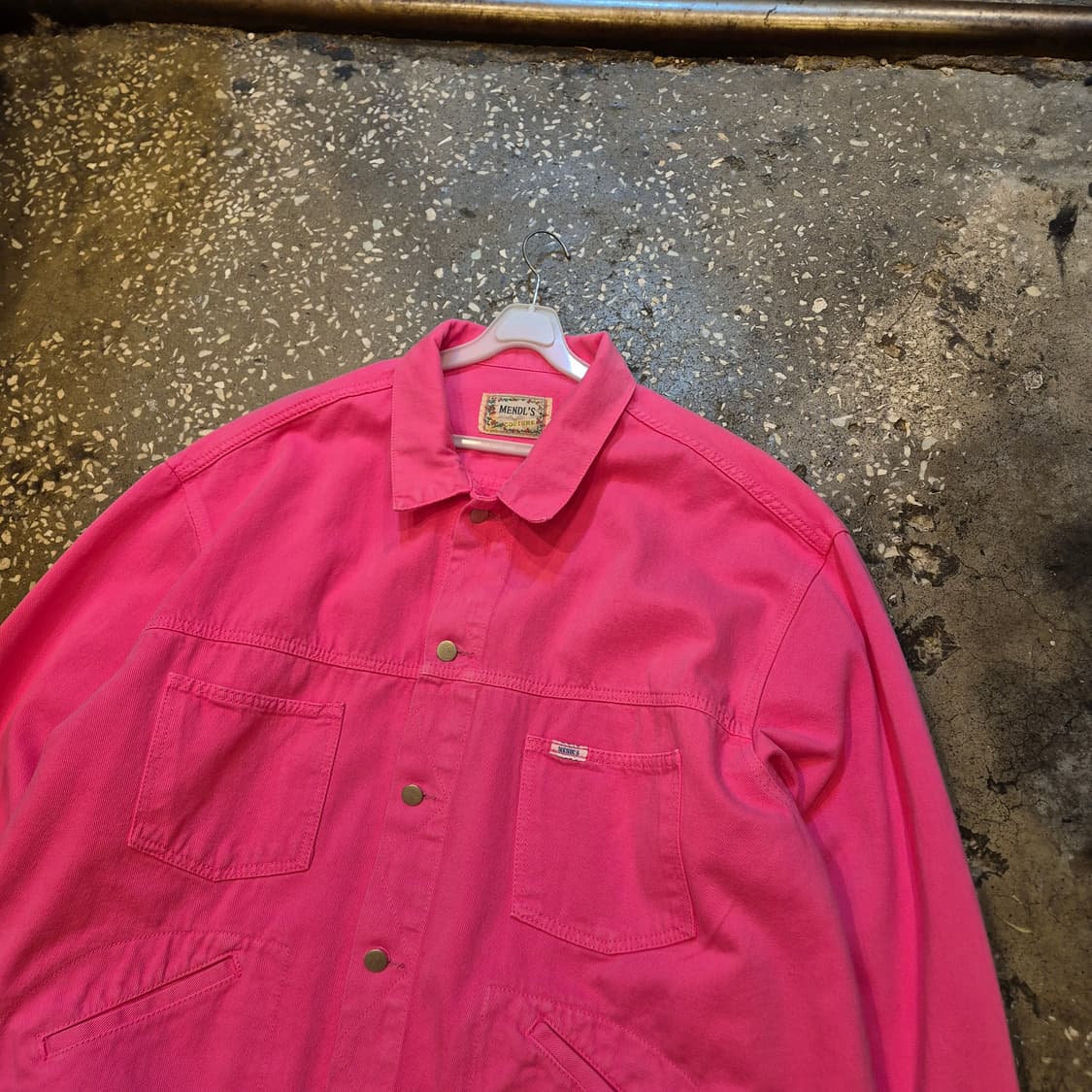 FREE(착샷잇음) 핫핑크 오버핏 면 트러커자켓  상품이미지6