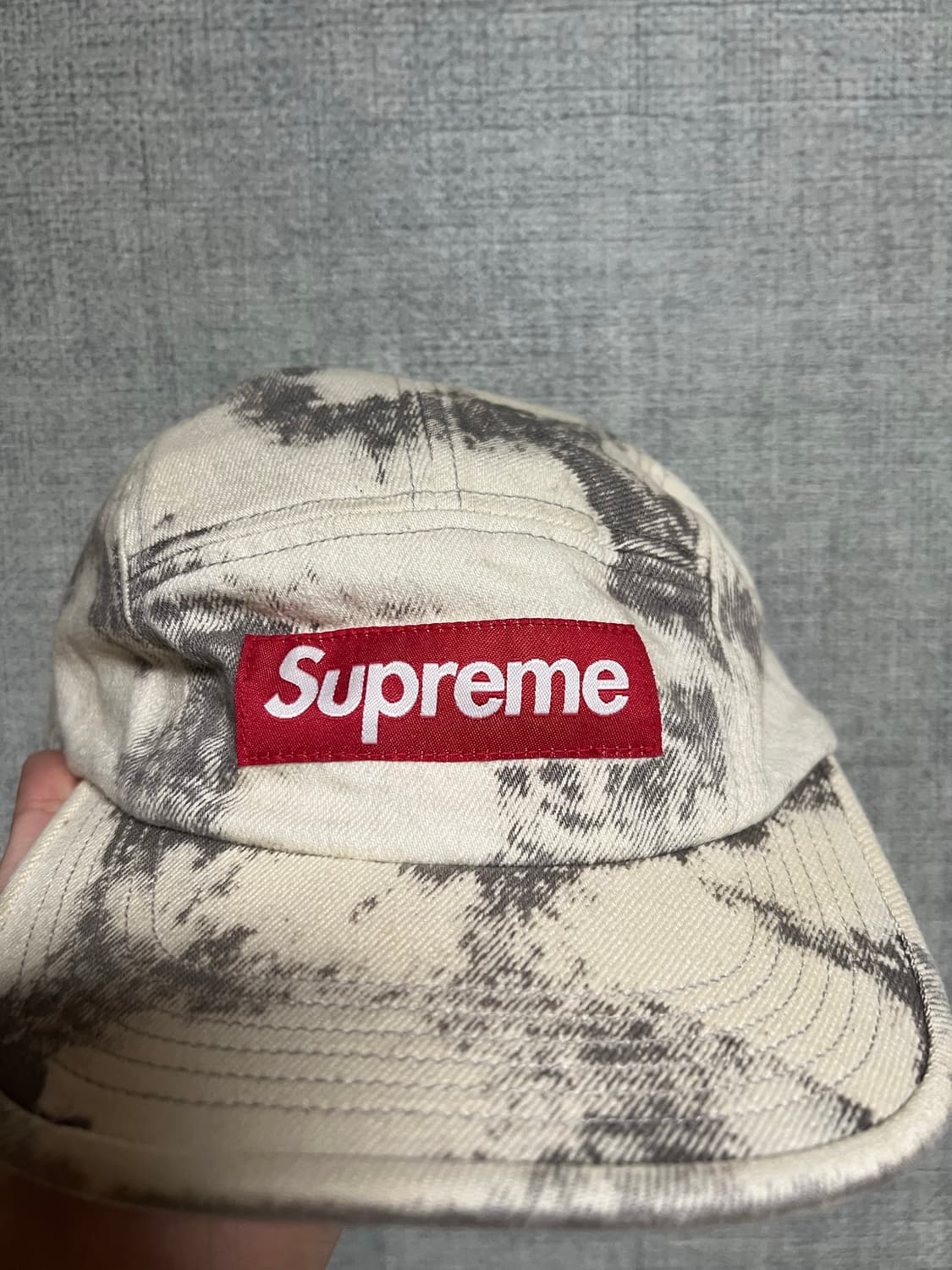 슈프림 데님 캠프캡 블리치드 - 25SS 상품이미지1