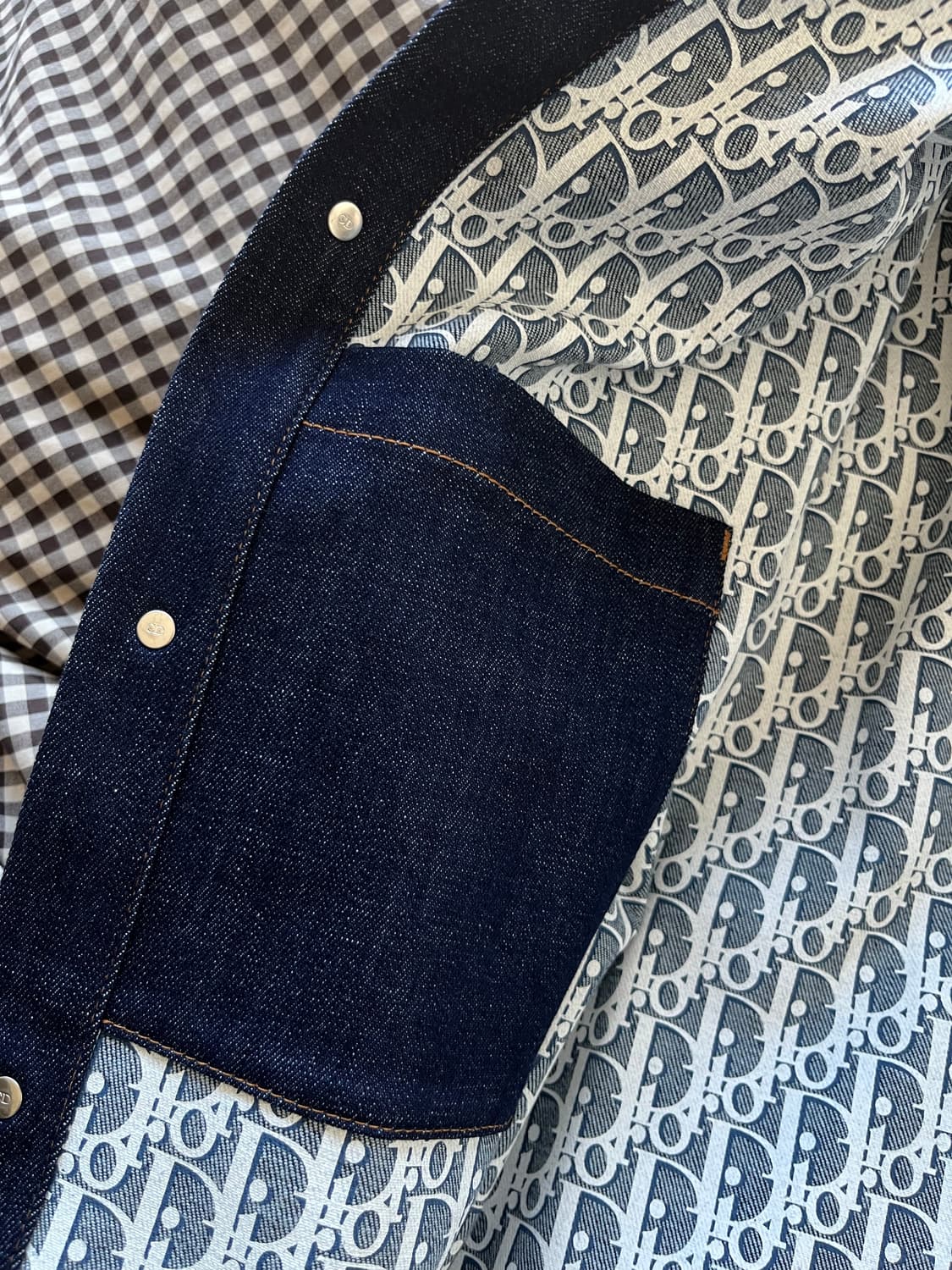 디올 / 오블리크 코튼 데님 오버셔츠 로우 블루 / 52 상품이미지5