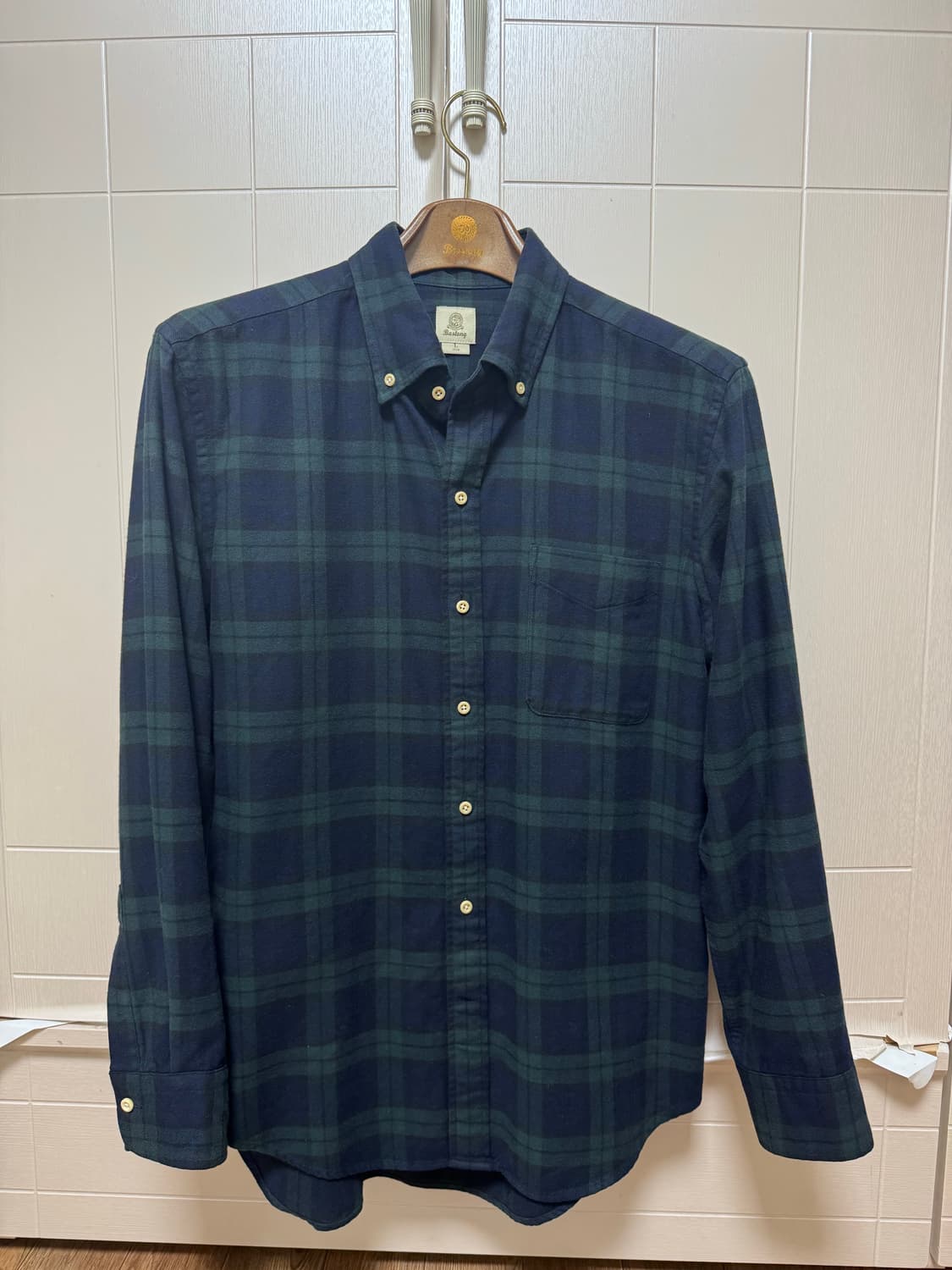 바스통 블랙와치 셔츠 L 상품이미지3