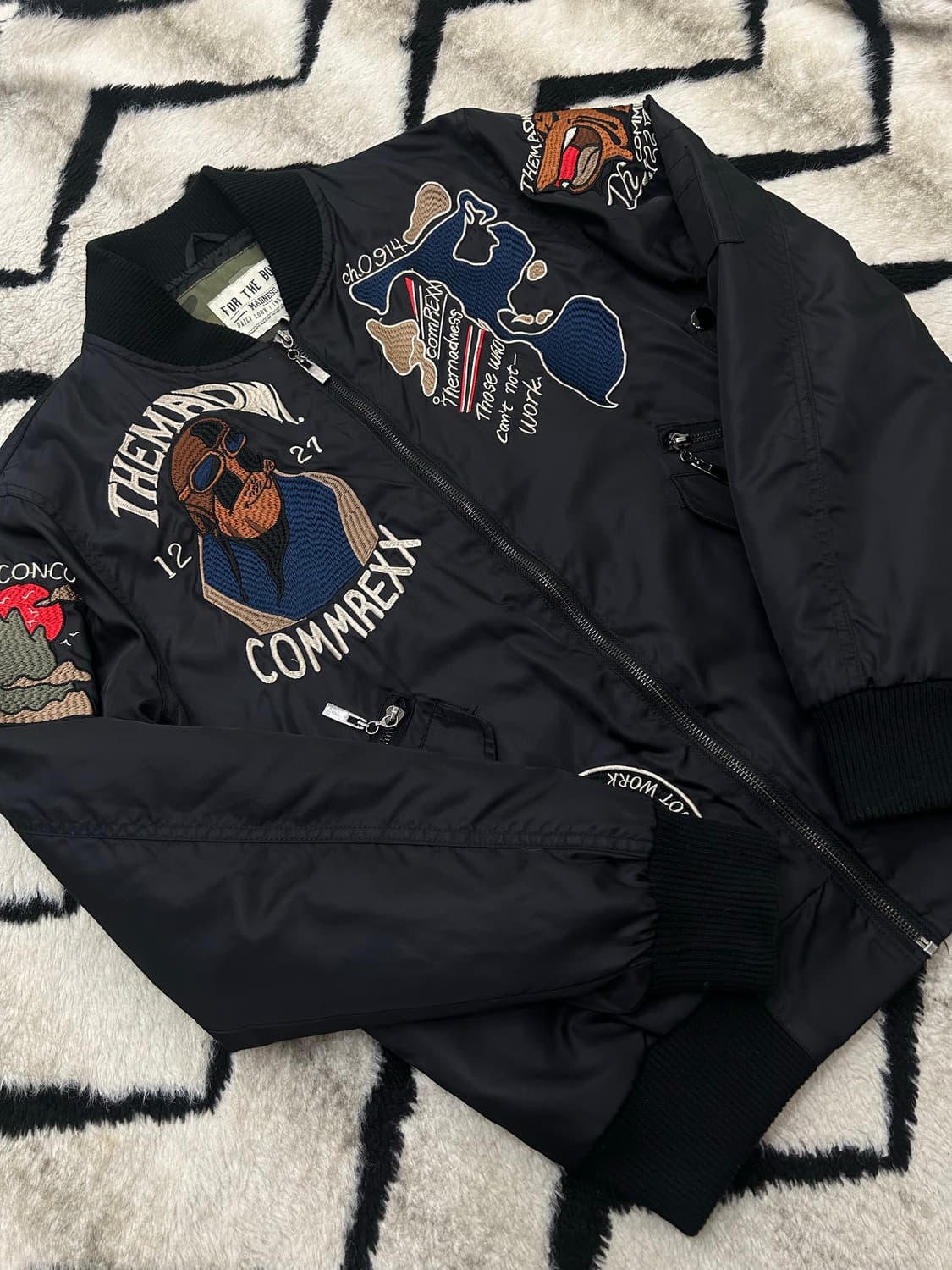 [L]매드니스 MA-1 자수 패치 자켓/블랙 상품이미지1