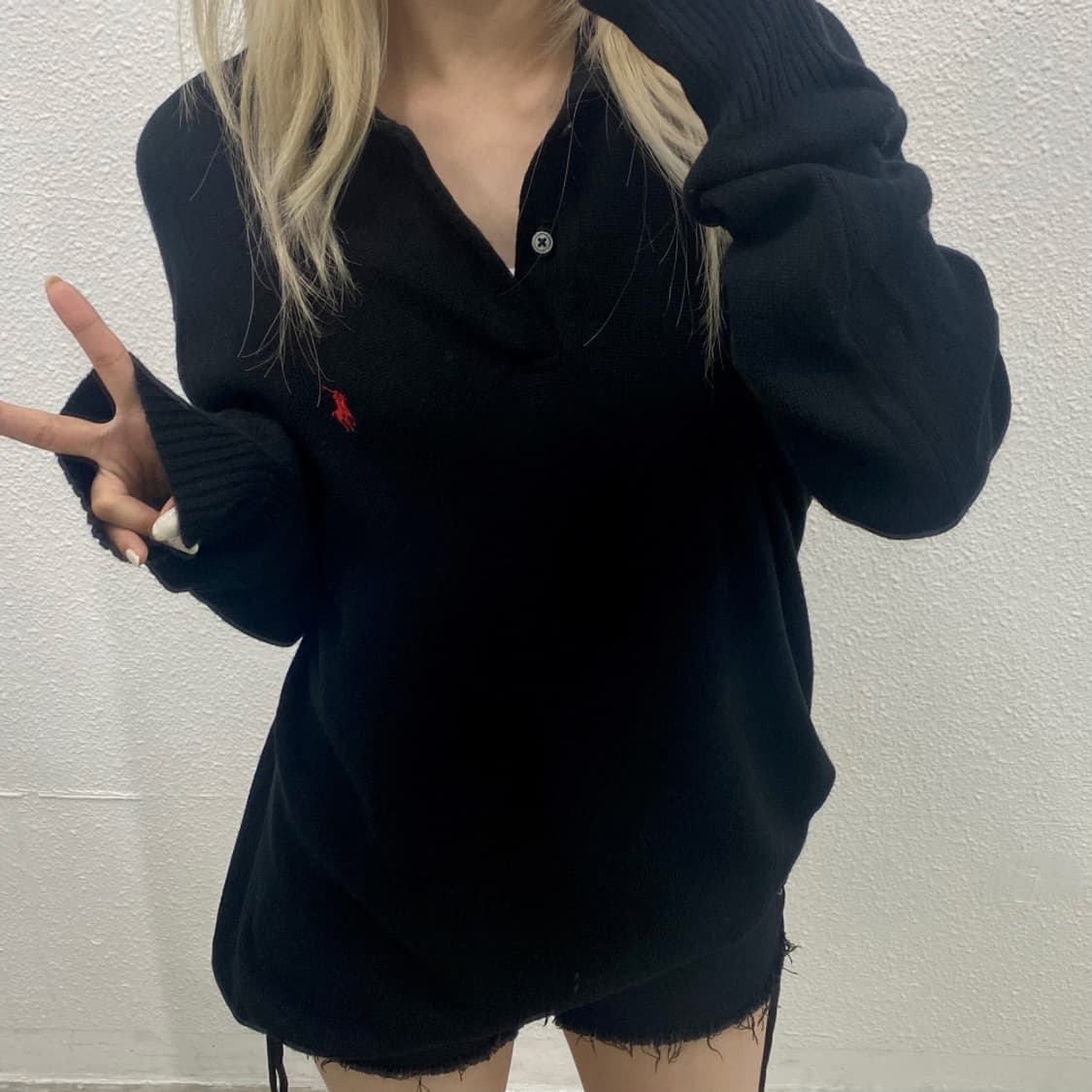 폴로 랄프로렌 레드포니 블랙 카라니트 105 상품이미지5