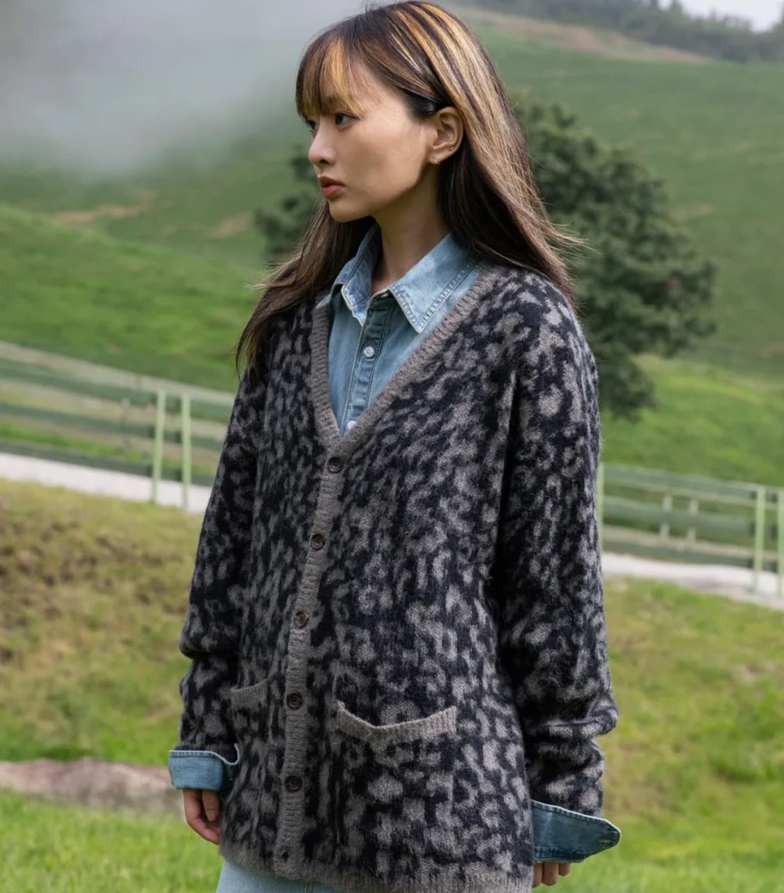 엑스톤즈 아피나 모헤어 가디건 블랙 상품이미지1