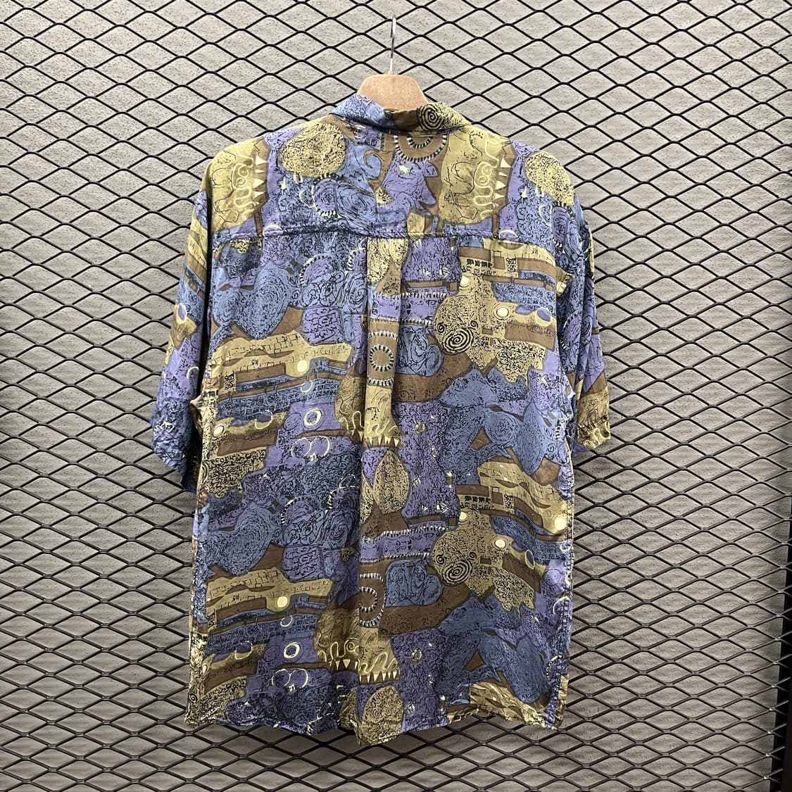 USA VINTAGE 원포켓 실크 100 반팔 셔츠 블루 상품이미지2
