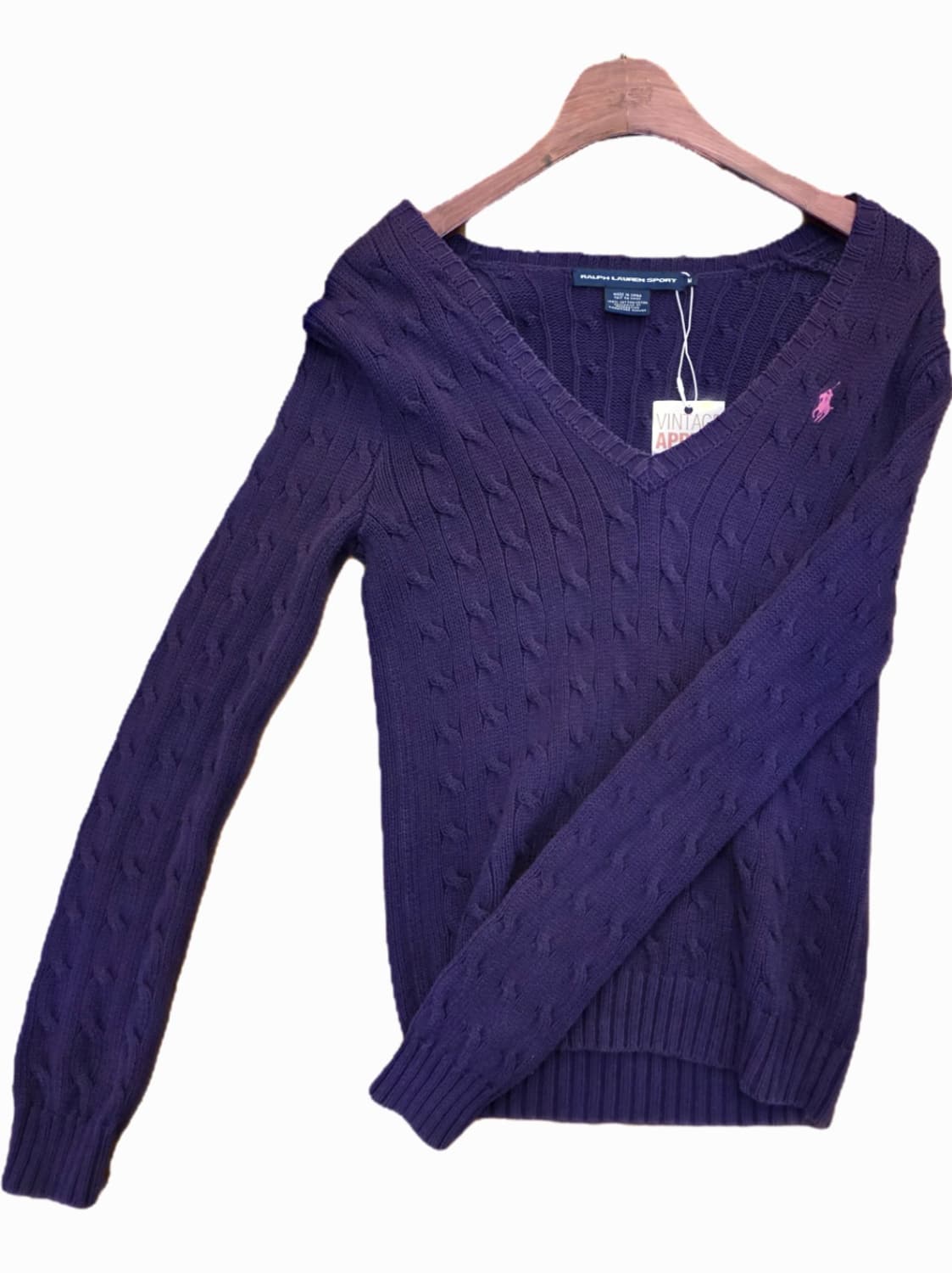 Polo Ralph Lauren sport  퍼플 브이넥 니트 상품이미지1