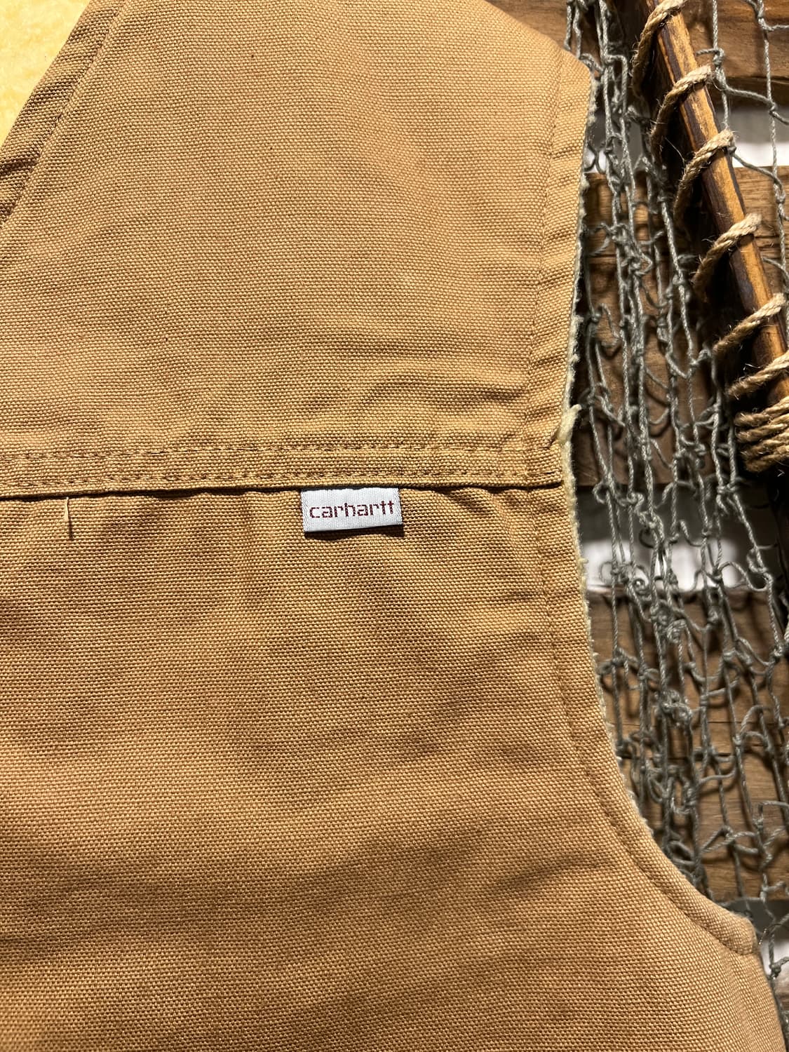 [L]80's 칼하트 Made in USA 브라운 캔버스 워크 베스트 상품이미지3