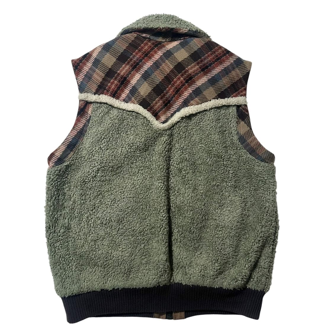 디젤 웨스턴 체크 후리스 베스트 조끼 상품이미지3