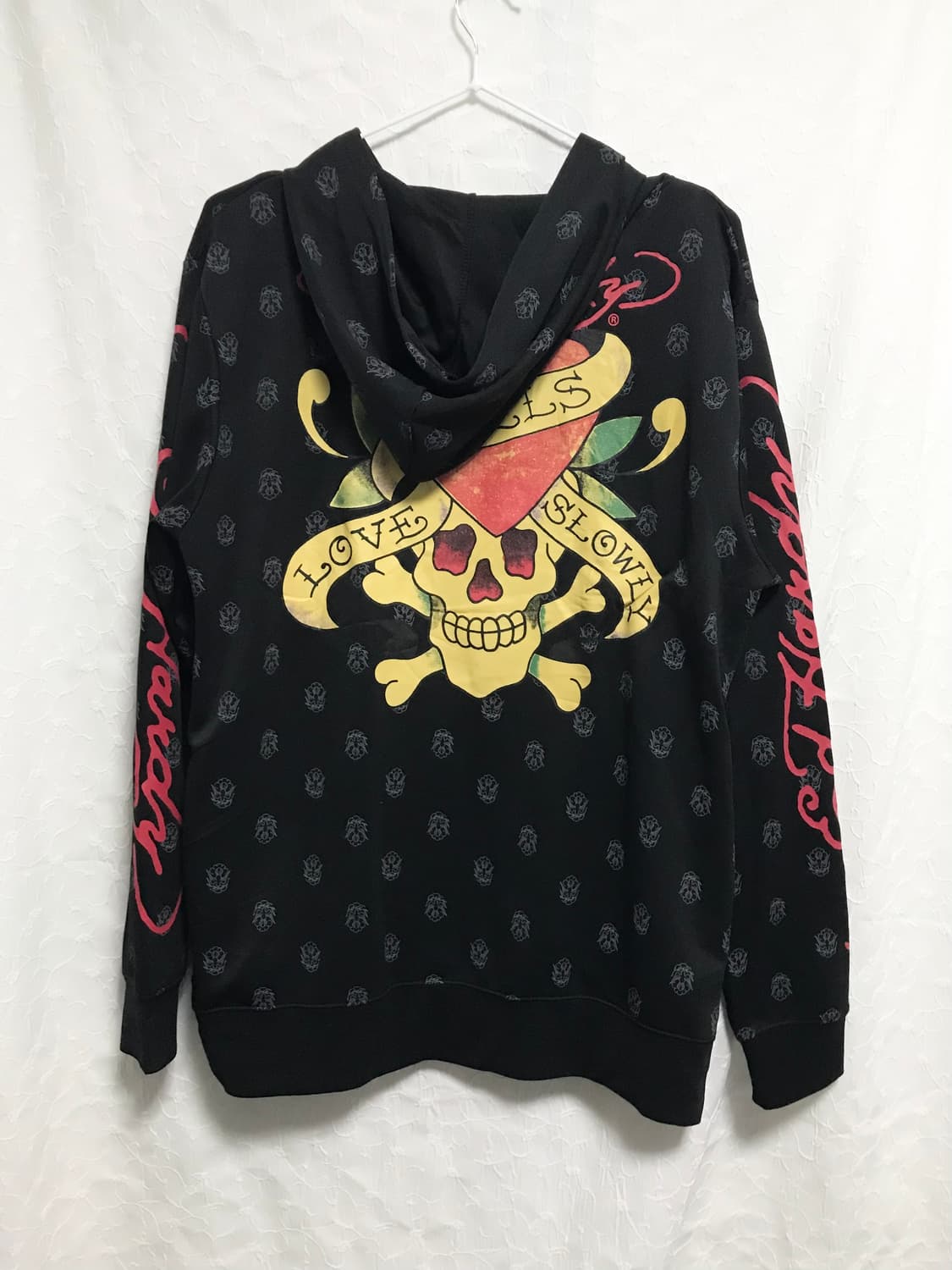빈티지 ed hardy 에드하디 해골 레터링 져지 후드 집업 상품이미지1