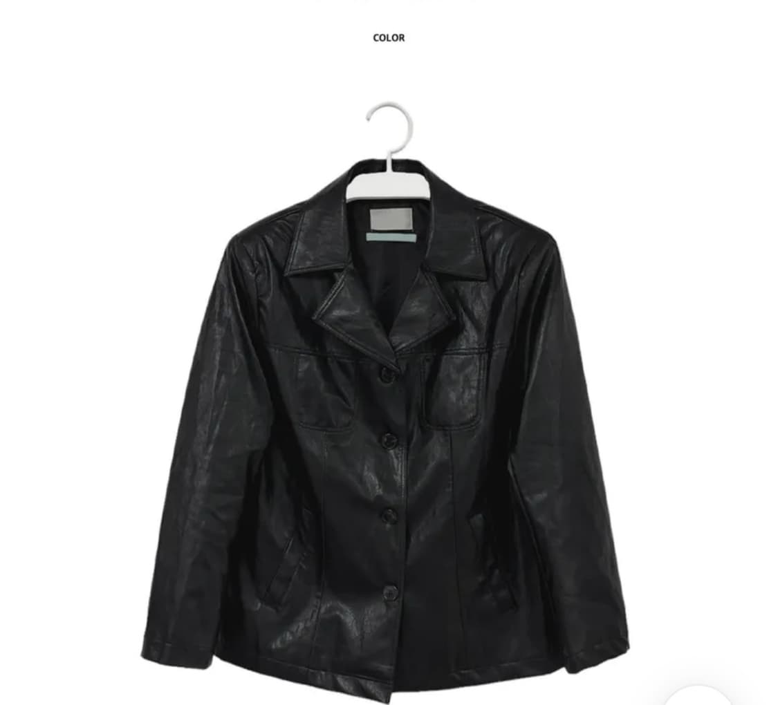하우유 브이넥 레더 자켓 상품이미지4