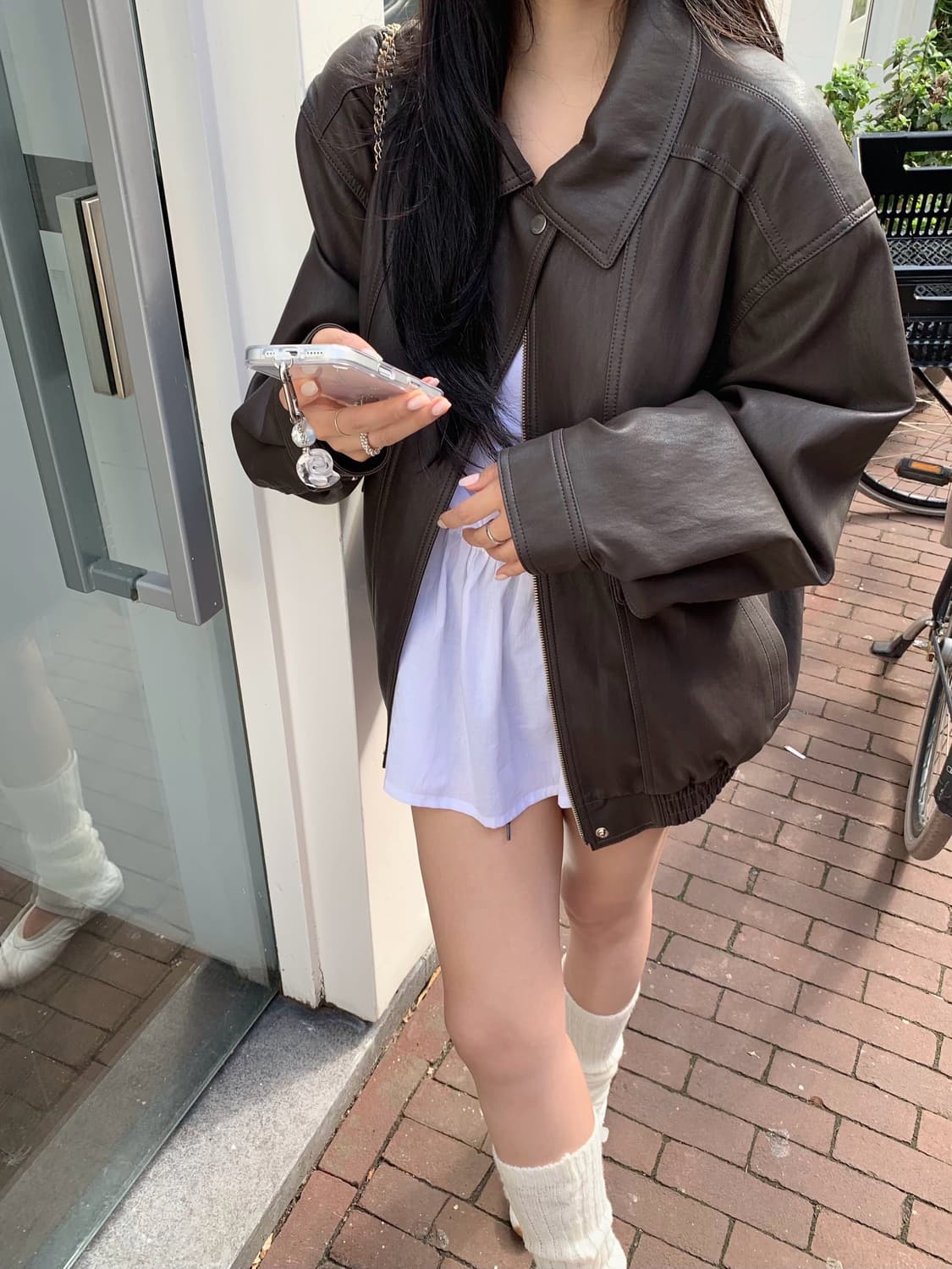 [새상품] 샵리즈 더위시 솝 레더자켓 다크브라운 상품이미지3