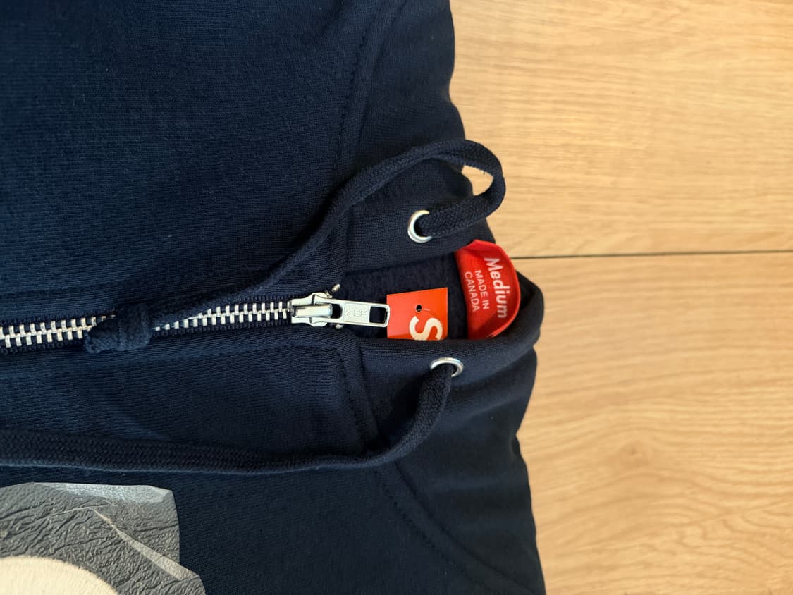 슈프림 S로고 후드집업 네이비 M 새상품 상품이미지3