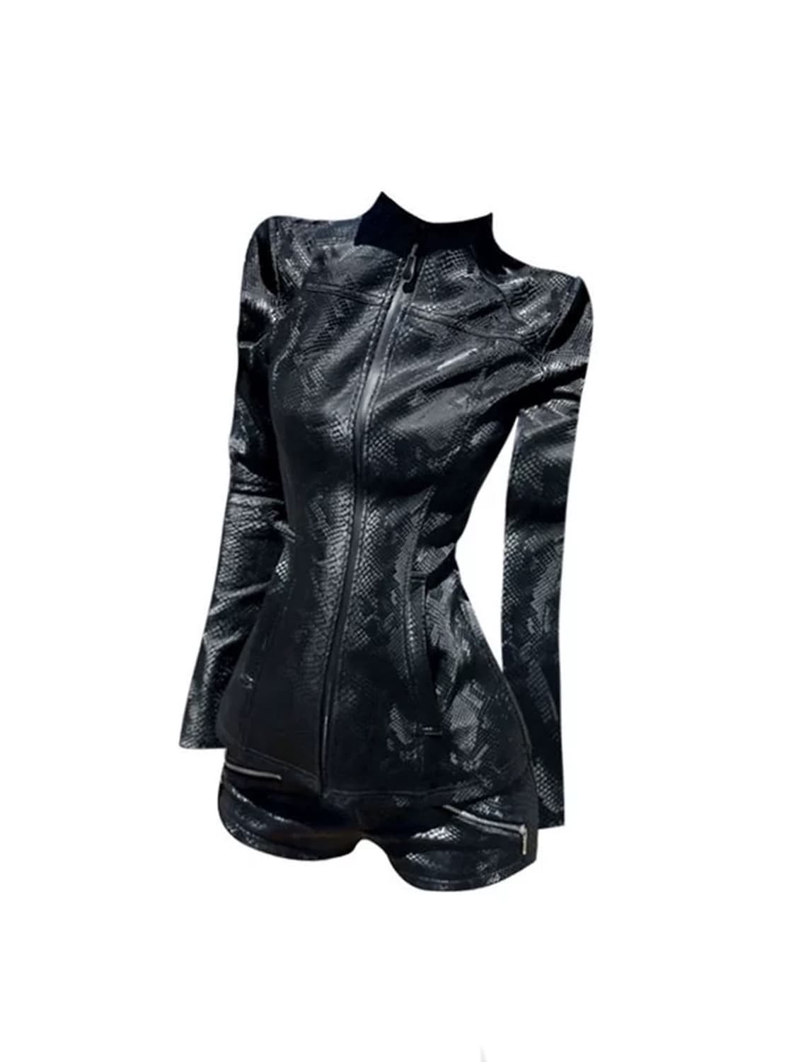 스네이크 패턴 레더 셋업 상품이미지4