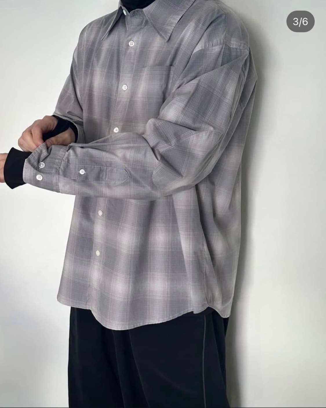 해칭룸 Archive shirt V2 cool grey check(2) 상품이미지1