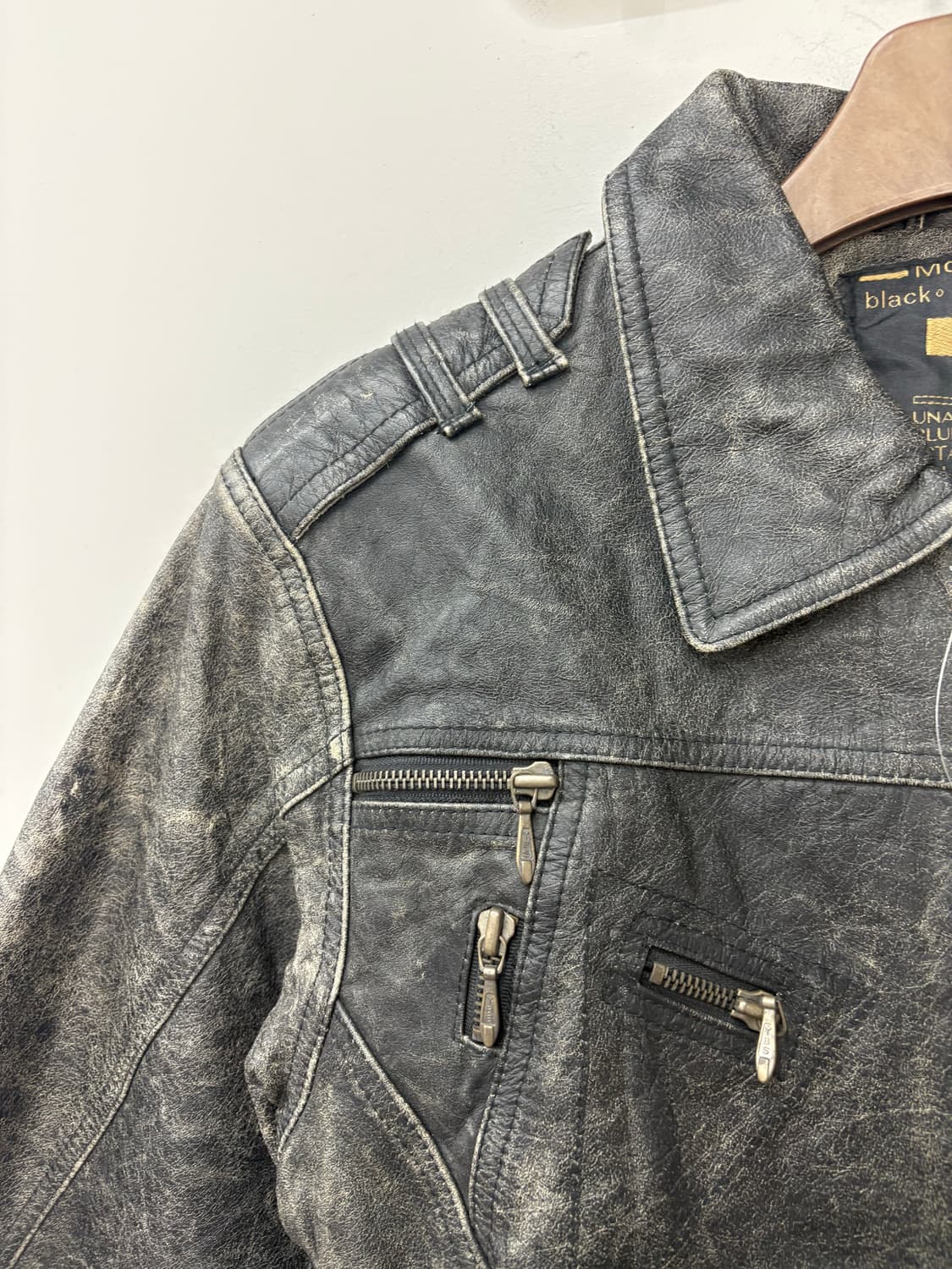 Koogi 빈티지 스트레치 디테일 가죽자켓 A3334 상품이미지3