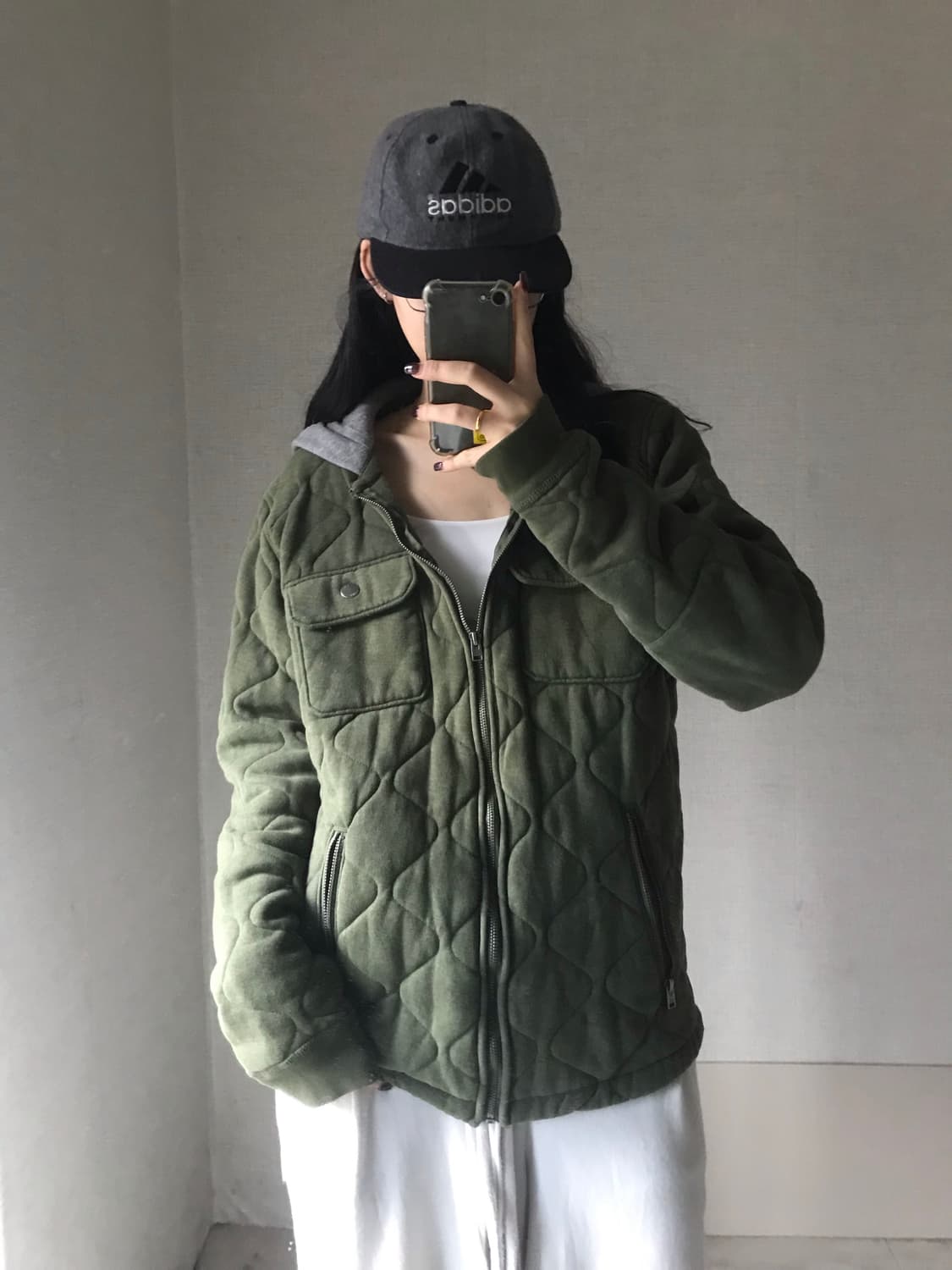 홀리스터 카키 후드 누빔 패디드 자켓 상품이미지2