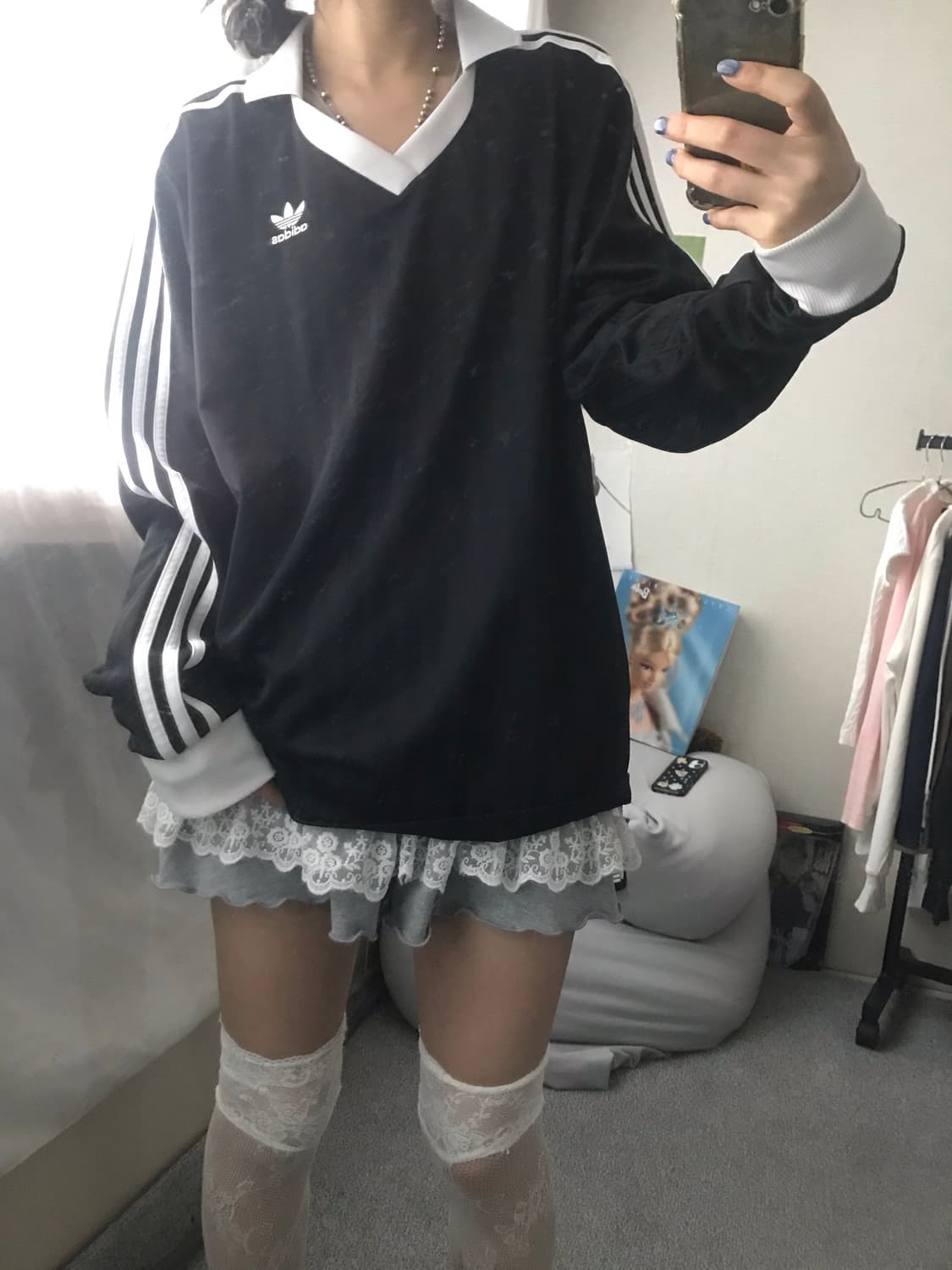 아디다스 블랙 삼선 롱슬리브 상품이미지2