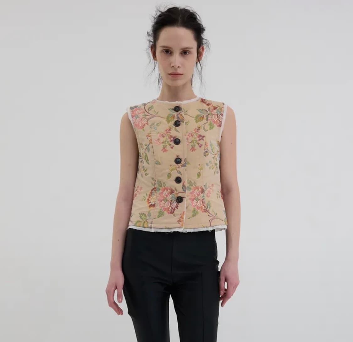 오버듀플레어 빈티지 자카드 베스트 새제품 상품이미지1