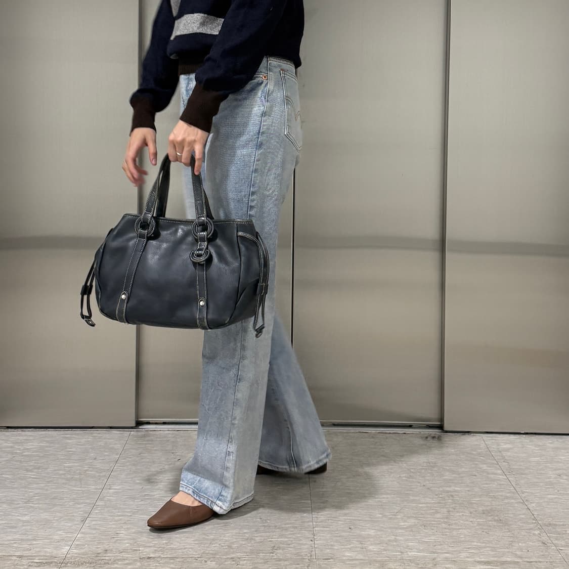 Porter contrast stitch tote bag 상품이미지2