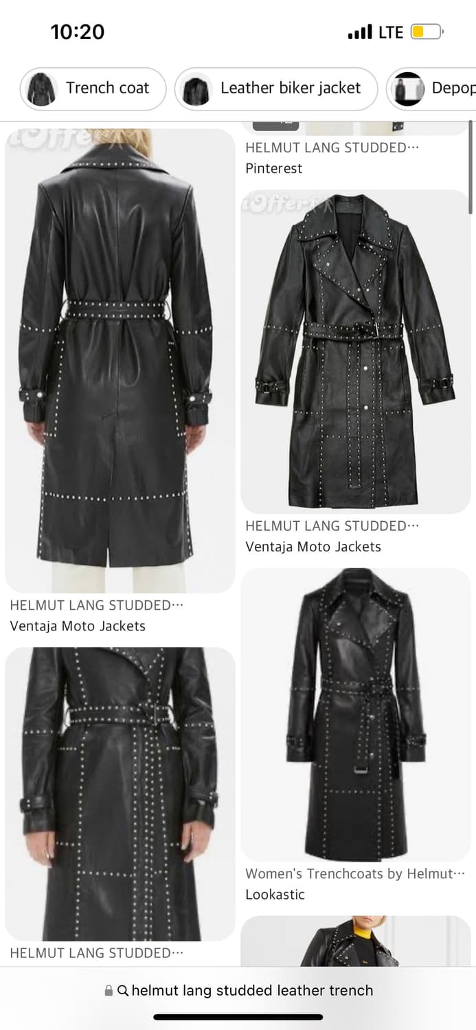 Helmut Lang 헬무트랭 스터드 가죽 트렌치 코트 M 상품이미지9