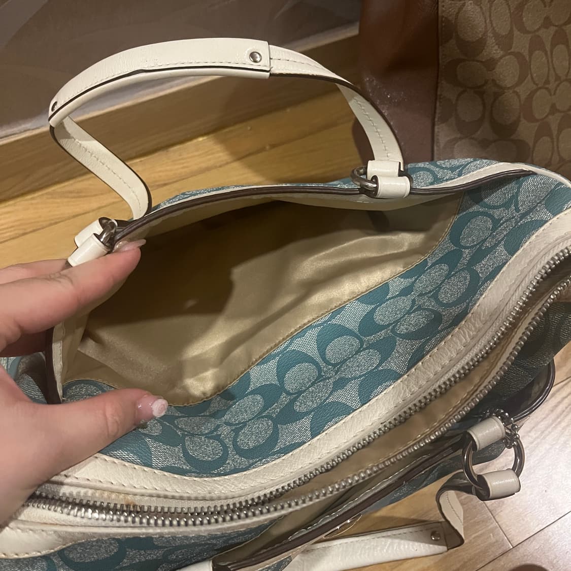 코치 블루 토트백 숄더백 coach vintage 갸루백 상품이미지6