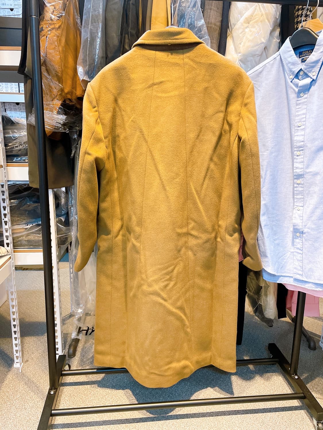 (정품/새상품) 언어펙티드 남성 카멜 캐시미어 울 롱 코트 상품이미지4