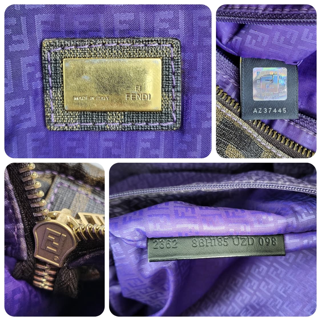 정품 펜디 주카 PVC 타바코브라운 스티치 쇼퍼백 상품이미지9