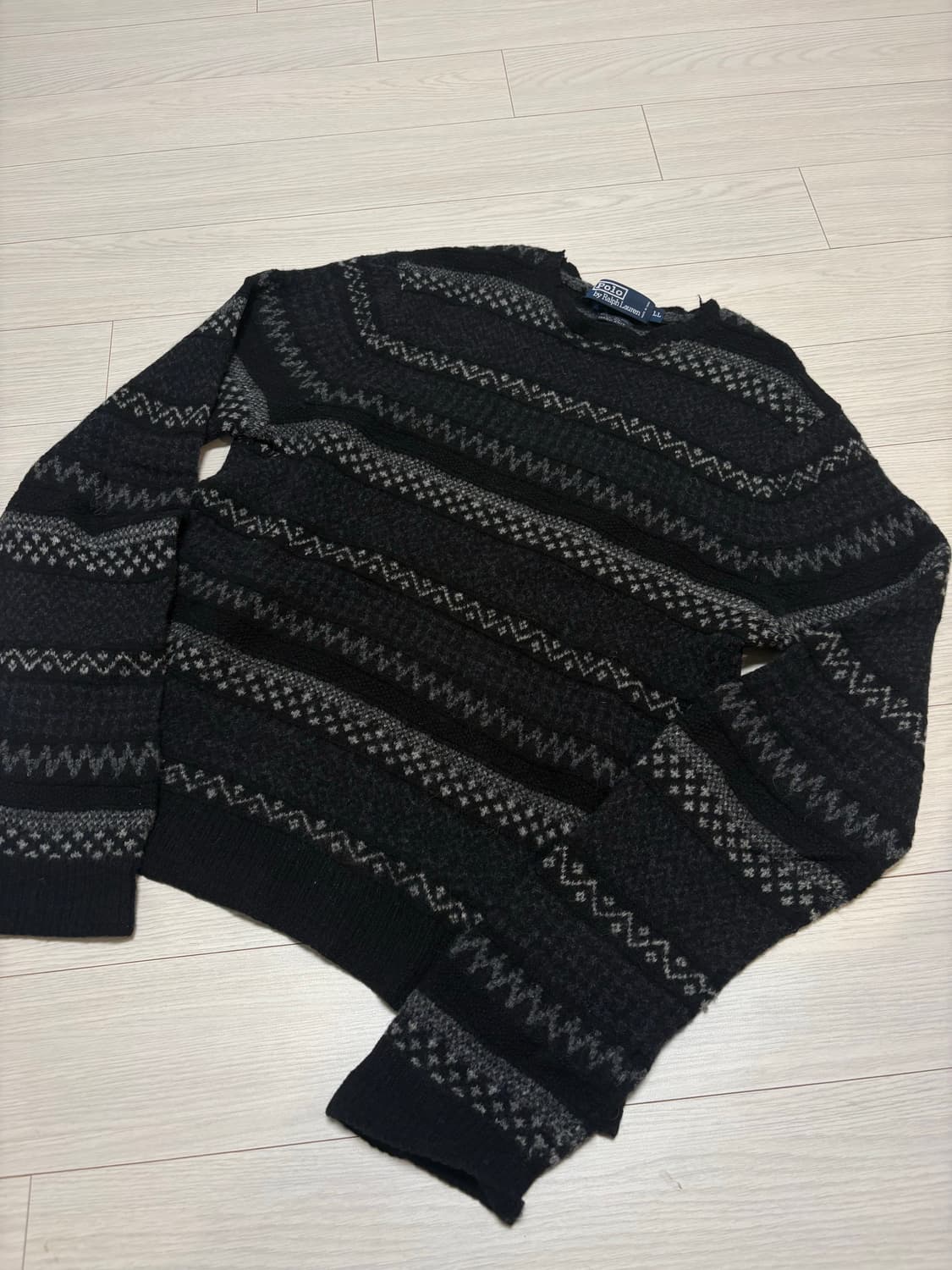 빈티지 랄프로렌 페어아일 블랙 니트 스웨터 L사이즈(95) 상품이미지2