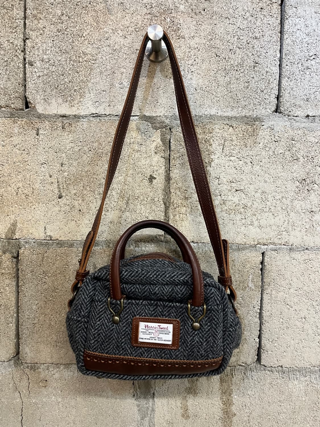 해리스 트위드 헤링본 미니 보스턴 백 상품이미지1