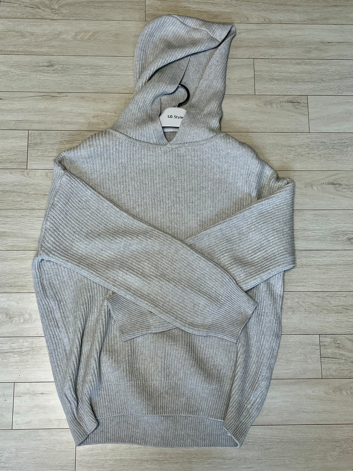 폴리테루 휴면인덱스 니트 후드 (라이트 그레이) 상품이미지1