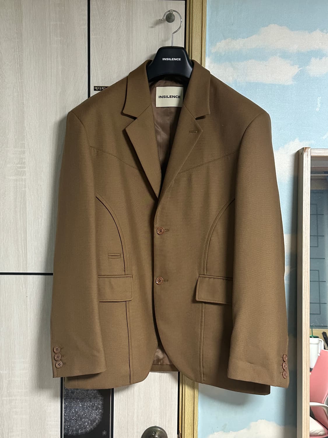 (L) 인사일런스 커브드 라인 울 블레이저 MOCHA 상품이미지2