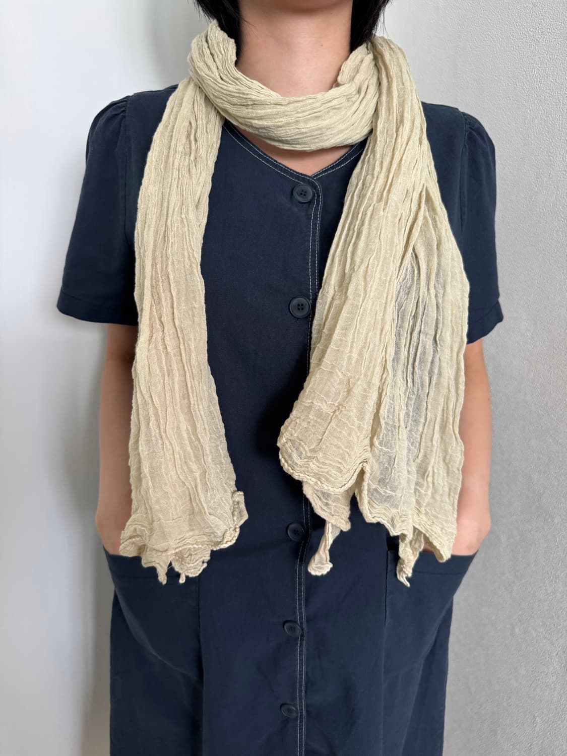 Natural Crinkle Gauze Scarf 상품이미지3
