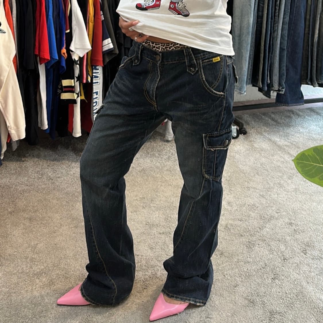 리 Vtg 카고 플레어 부츠컷 데님 팬츠(L) 상품이미지2