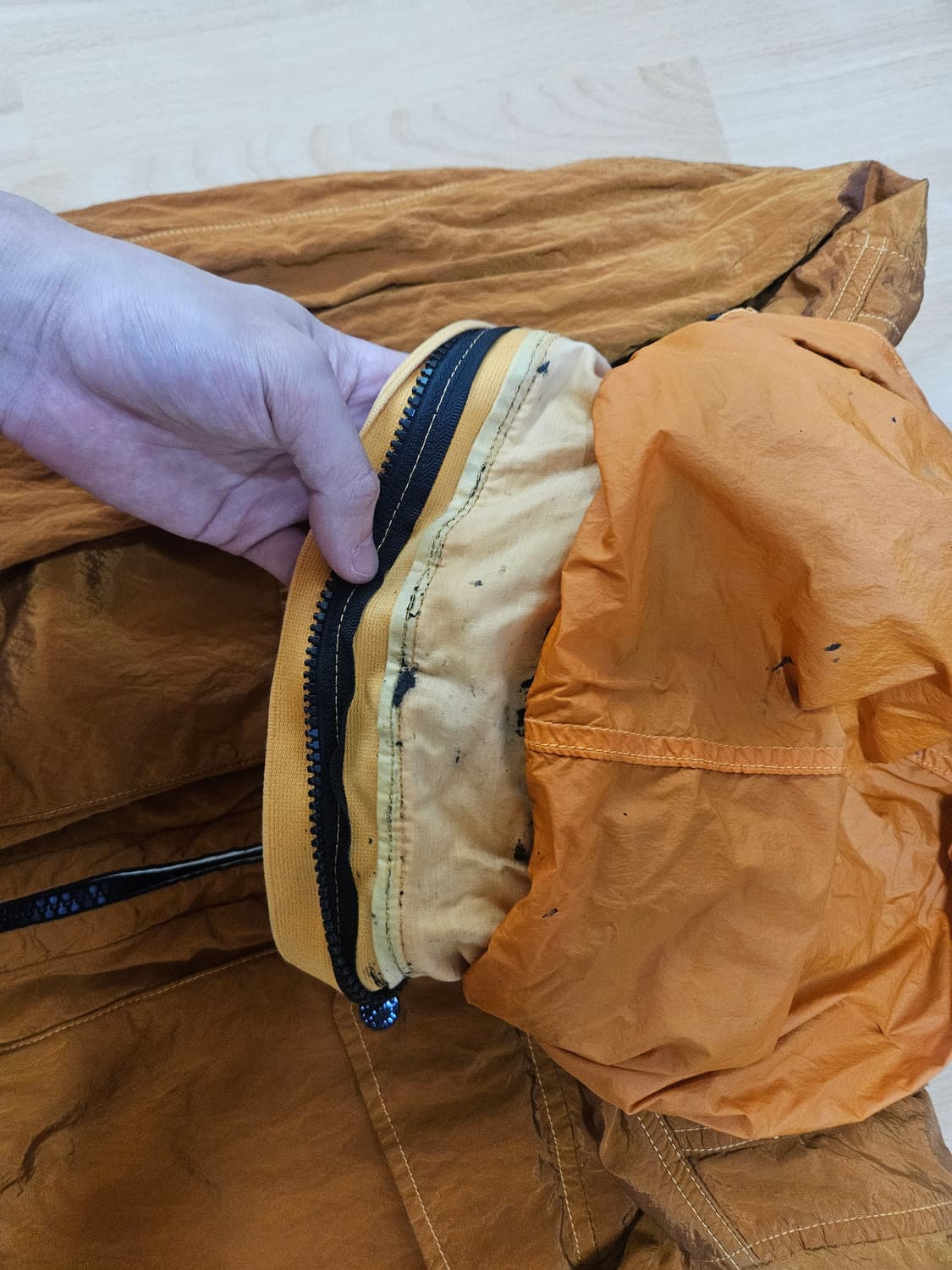 정품 스톤아일랜드 나일론 메탈 오렌지 색상 자켓 S사이즈 상품이미지6