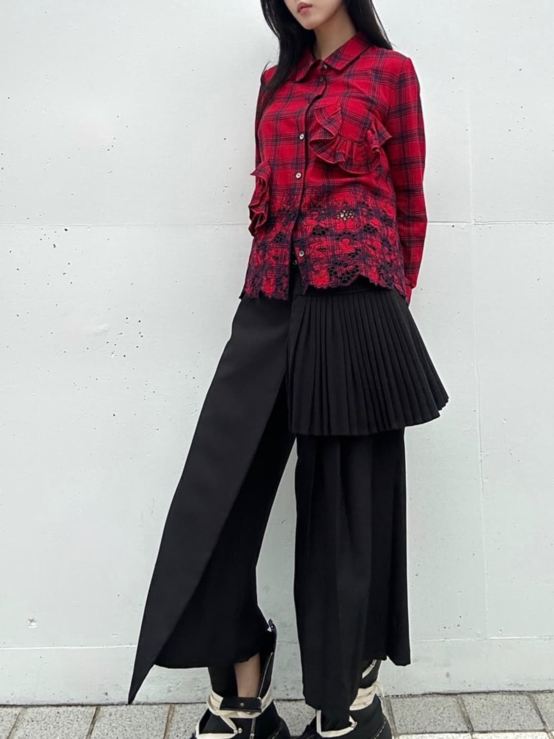 Pintuck warm mini skirt / black 상품이미지6