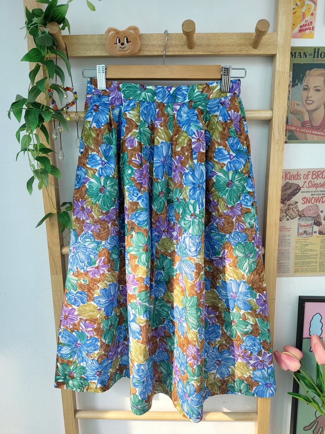 플라워 패턴 빈티지 롱스커트 상품이미지1