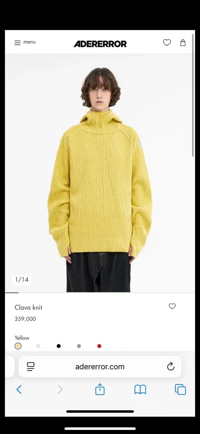 아더에러 클라바 니트 옐로우(A3) 상품이미지1