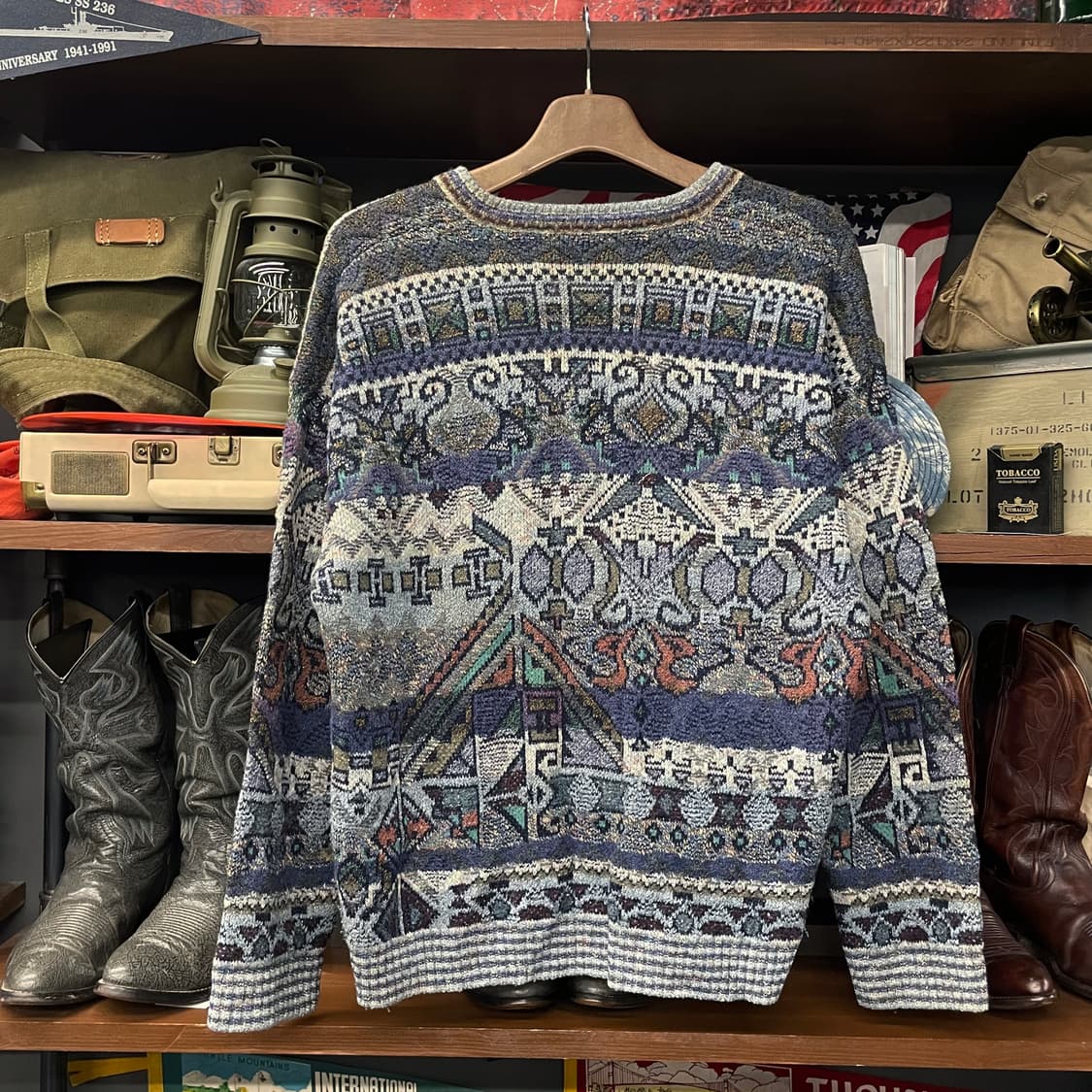 빈티지 에스닉 패턴 Made in Italy 니트 스웨터 N33 상품이미지2