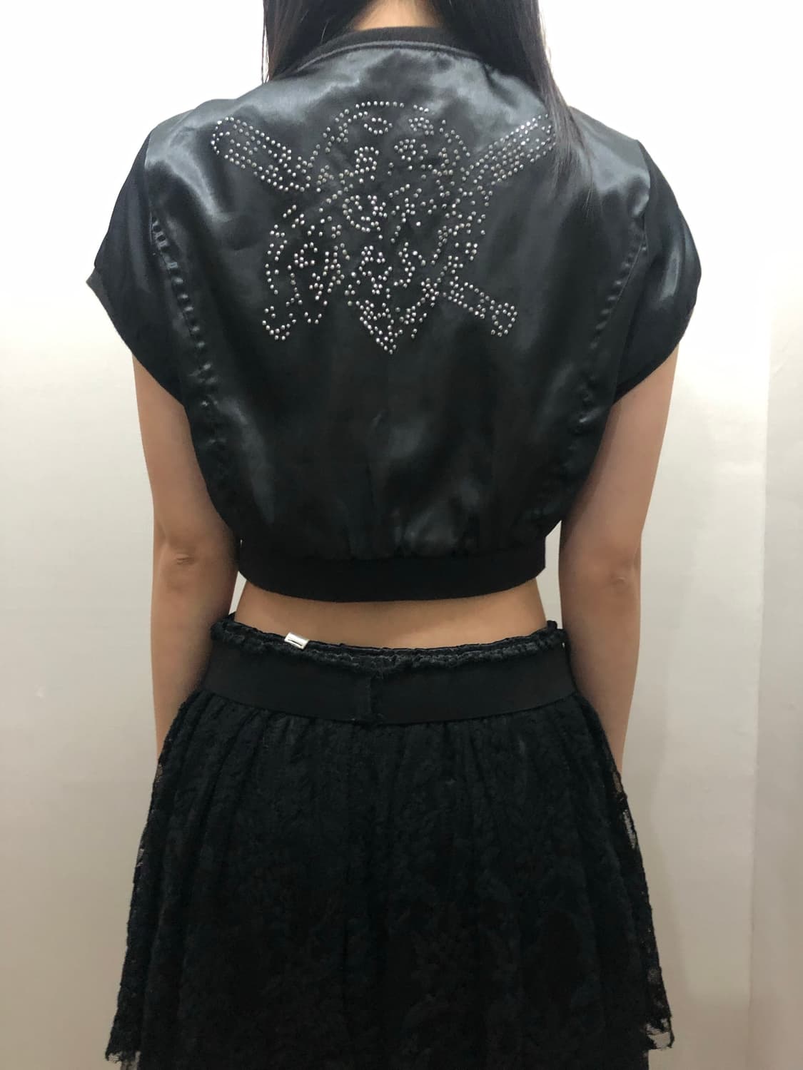 빈티지 mlb 블랙 스컬 크롭 점퍼 상품이미지9