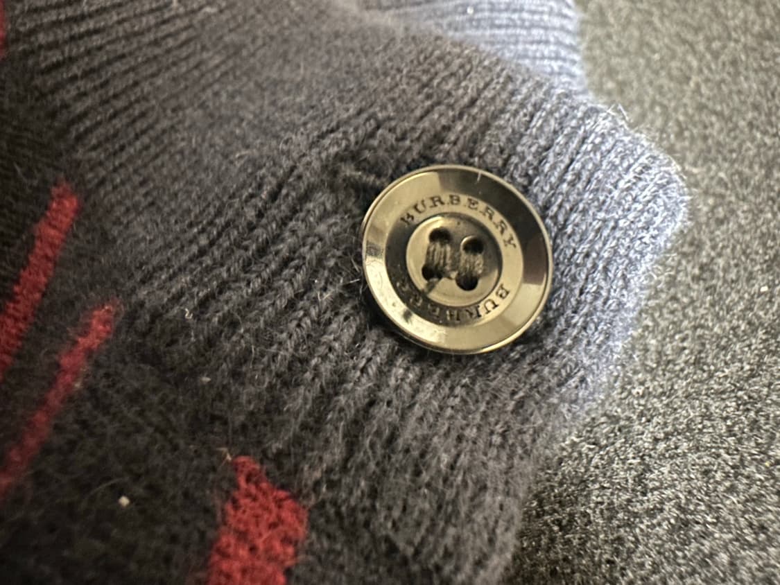 버버리울캐시미어네이비/버건디 스트라이프 니트 상품이미지7